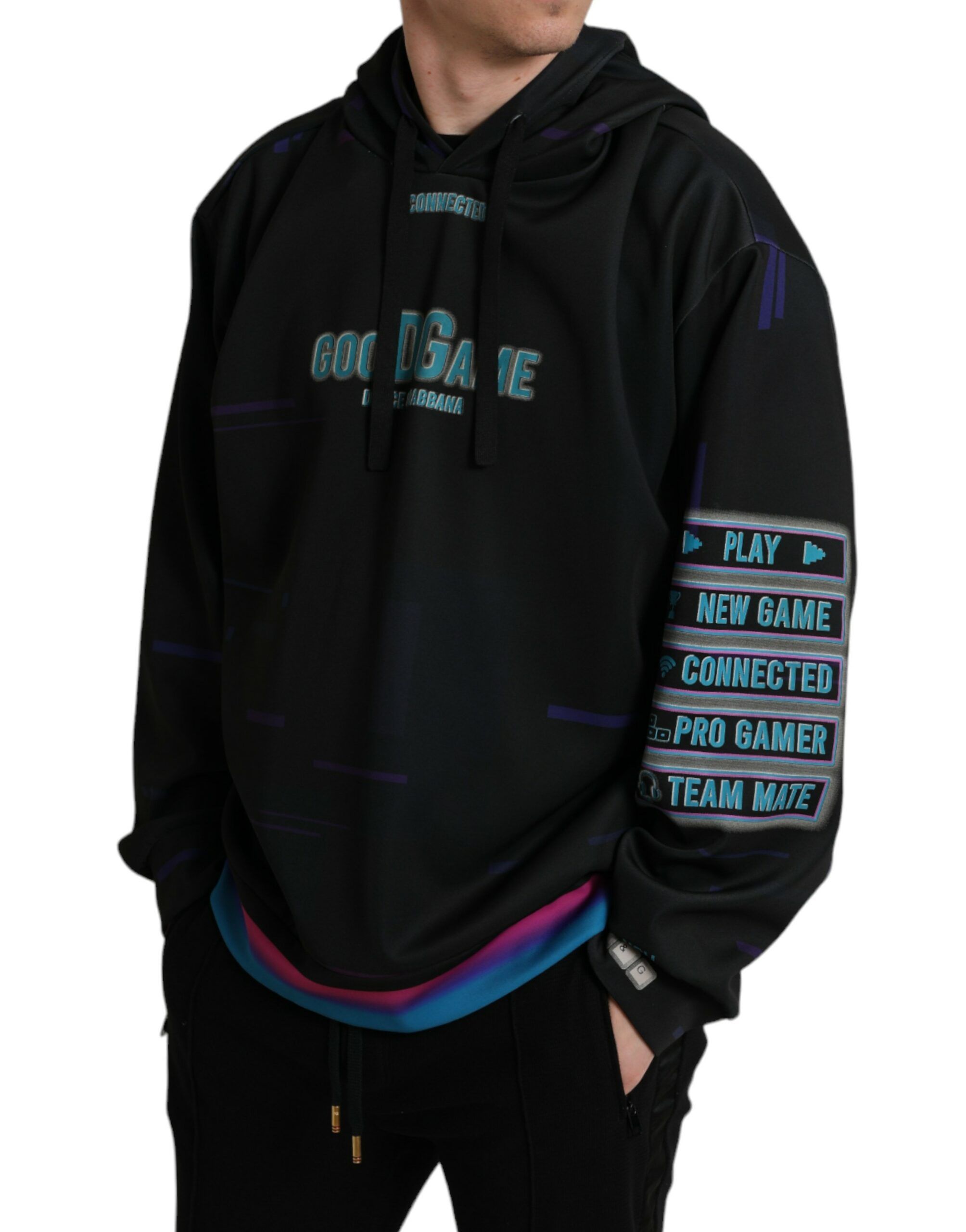 Logo Print Hooded Sweatshirt Men's Sweater - Dolce & Gabbana - Modalova