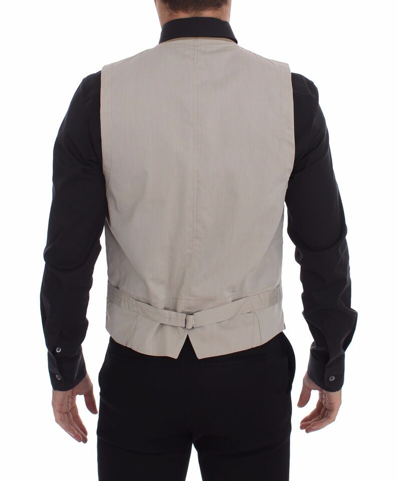 Cotton Slim Fit Button Front Dress Men's Vest - Dolce & Gabbana - Modalova
