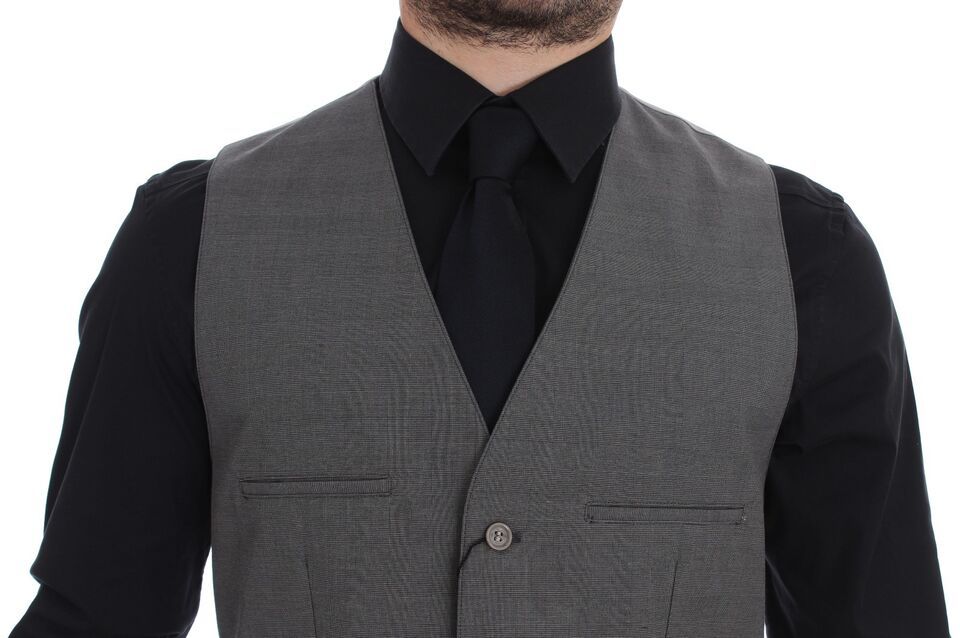Cotton Slim Fit Button Front Dress Men's Vest - Dolce & Gabbana - Modalova