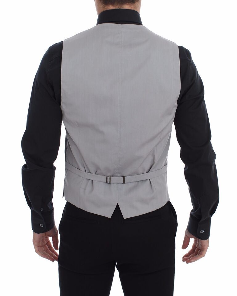 Cotton Slim Fit Button Front Dress Men's Vest - Dolce & Gabbana - Modalova