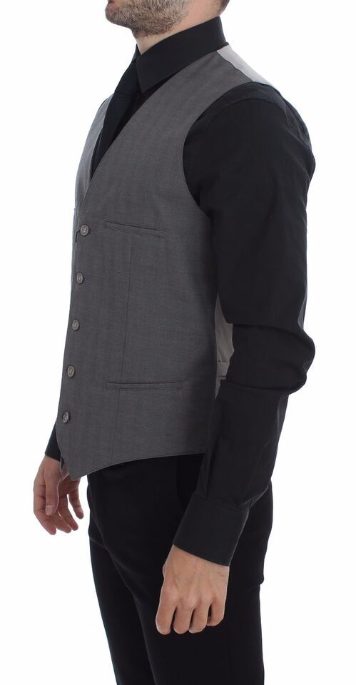 Cotton Slim Fit Button Front Dress Men's Vest - Dolce & Gabbana - Modalova
