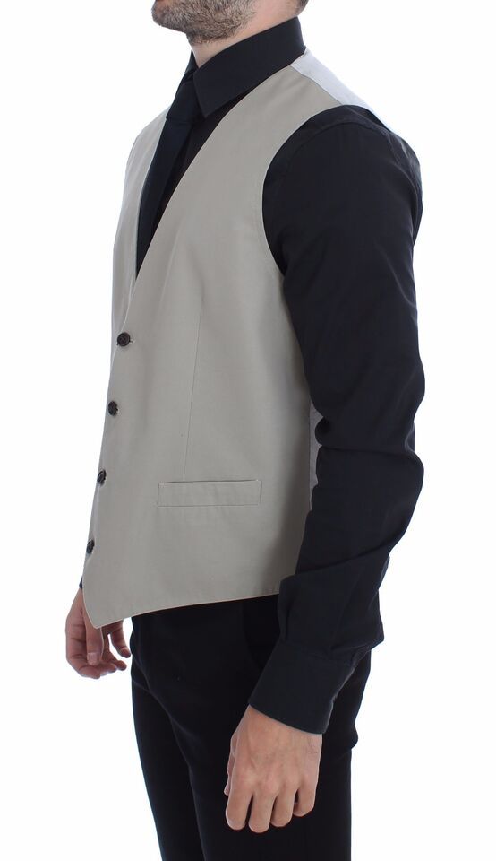 Cotton Silk Blend Dress Vest Men's Blazer - Dolce & Gabbana - Modalova