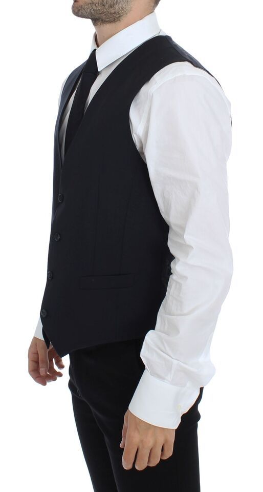 Striped Wool Silk Dress Vest Men's Gilet - Dolce & Gabbana - Modalova
