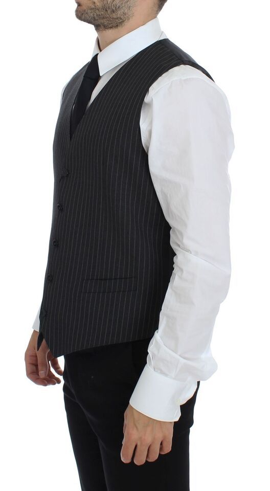Striped Wool Single Breasted Men's Vest - Dolce & Gabbana - Modalova