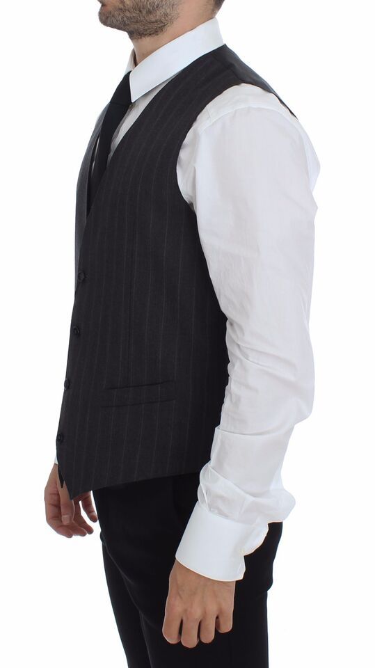 Striped Wool Logo Vest Gilet Men's Weste - Dolce & Gabbana - Modalova