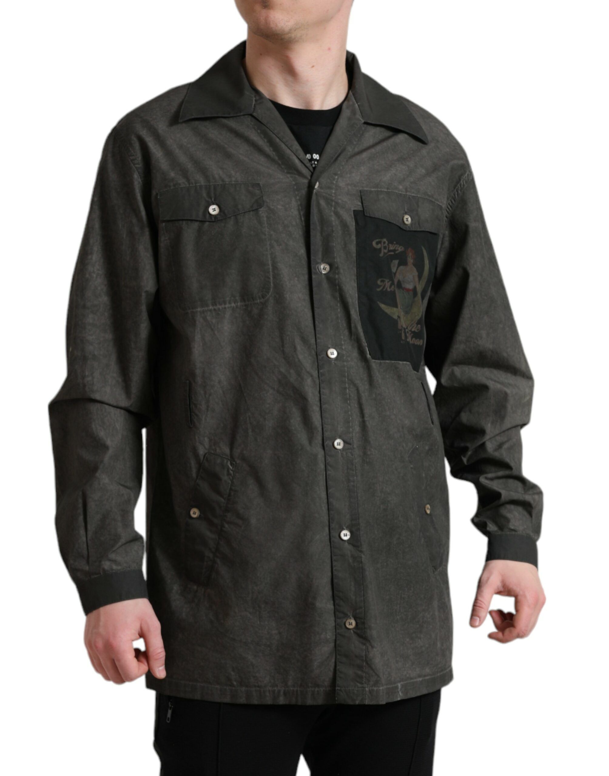 Cotton Collared Long Sleeves Men's Shirt - Dolce & Gabbana - Modalova