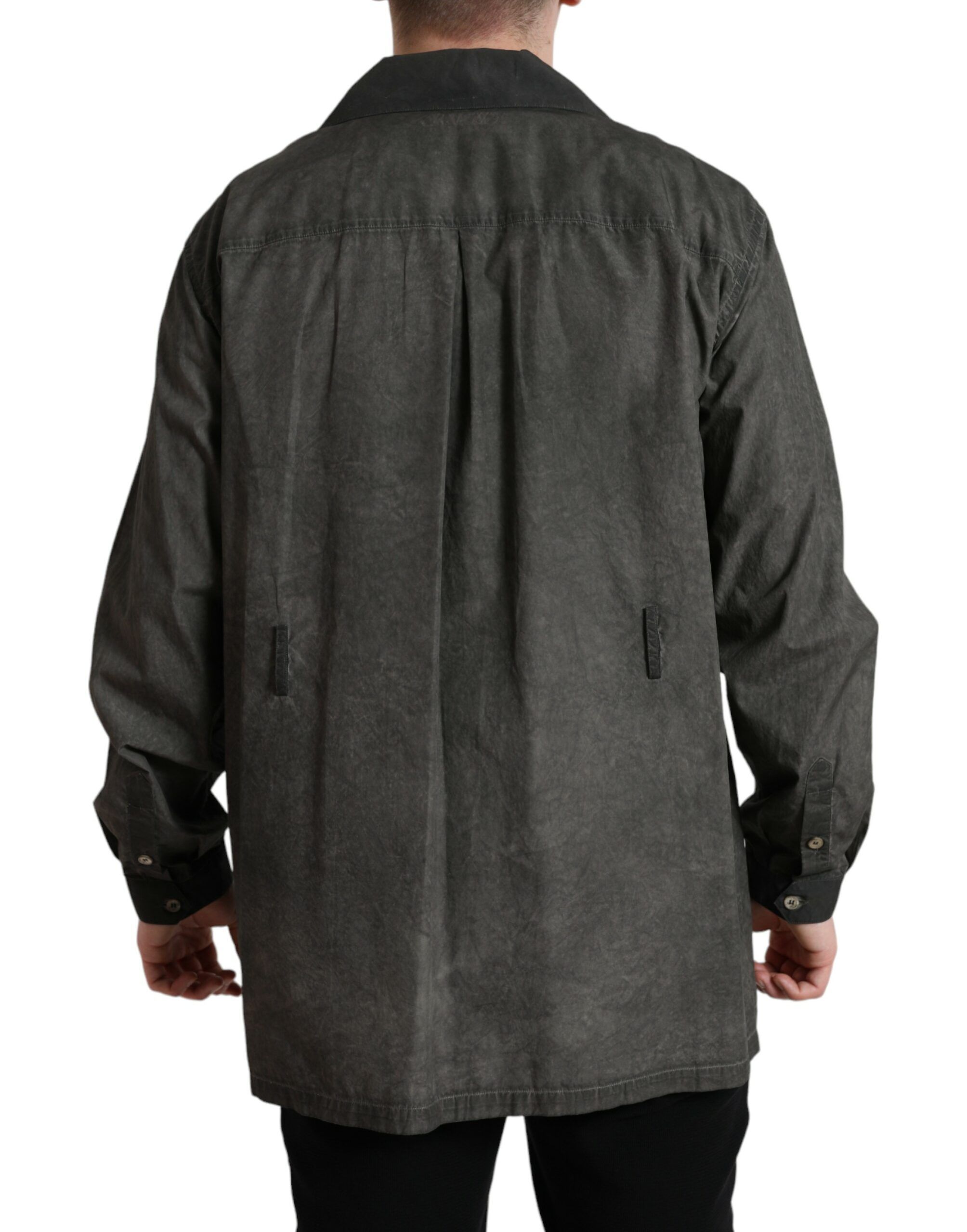 Cotton Collared Long Sleeves Men's Shirt - Dolce & Gabbana - Modalova