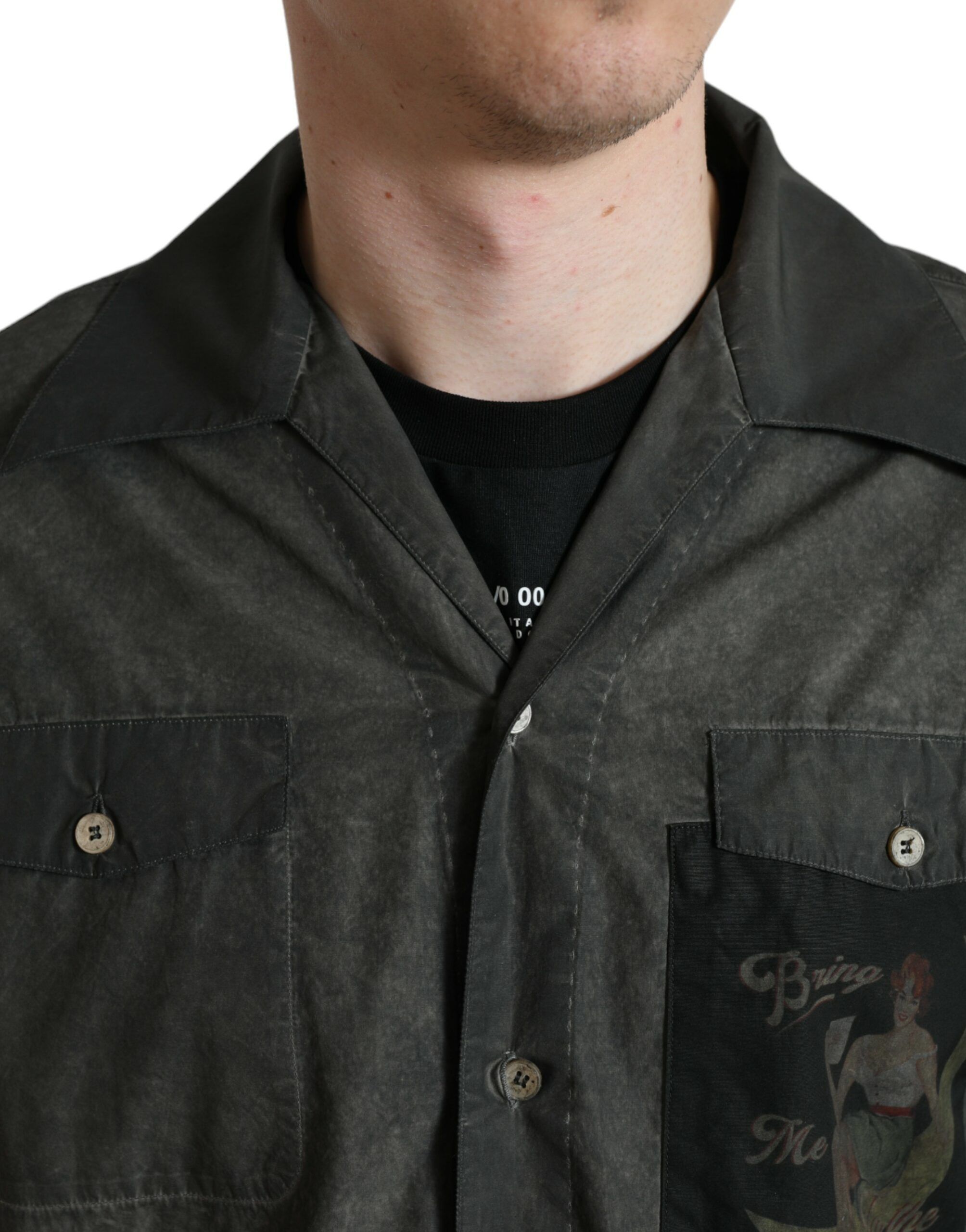 Cotton Collared Long Sleeves Men's Shirt - Dolce & Gabbana - Modalova