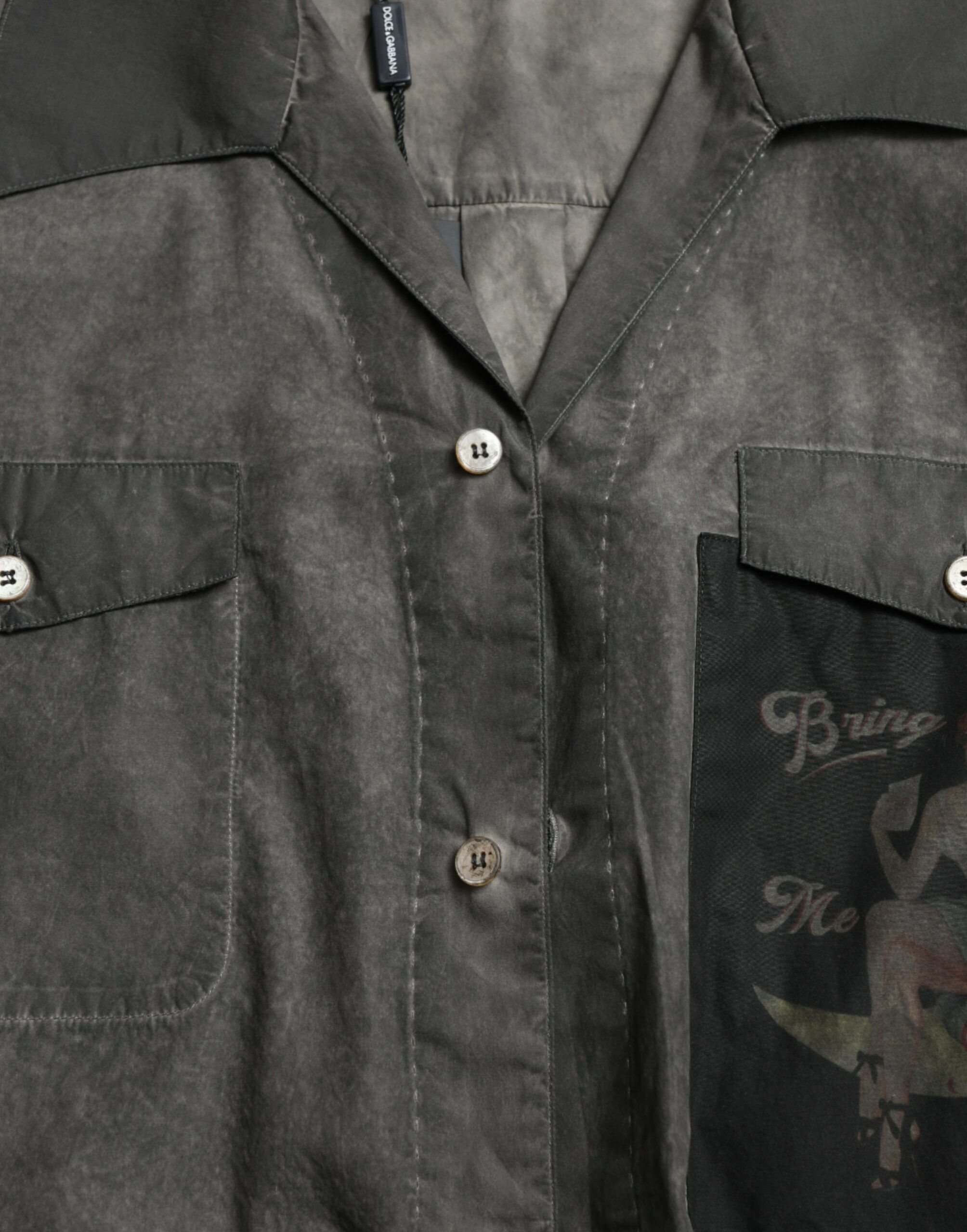 Cotton Collared Long Sleeves Men's Shirt - Dolce & Gabbana - Modalova