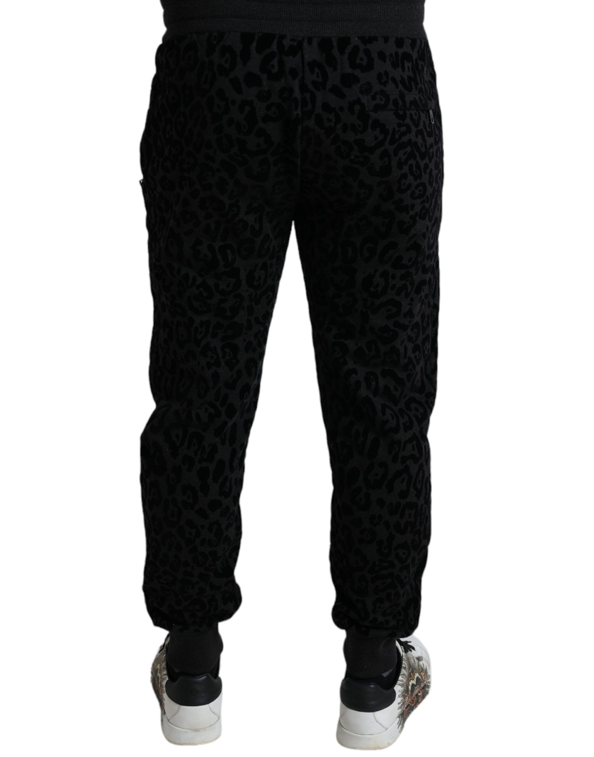 Leopard Cotton Slim Fit Jogger Men's Pants - Dolce & Gabbana - Modalova