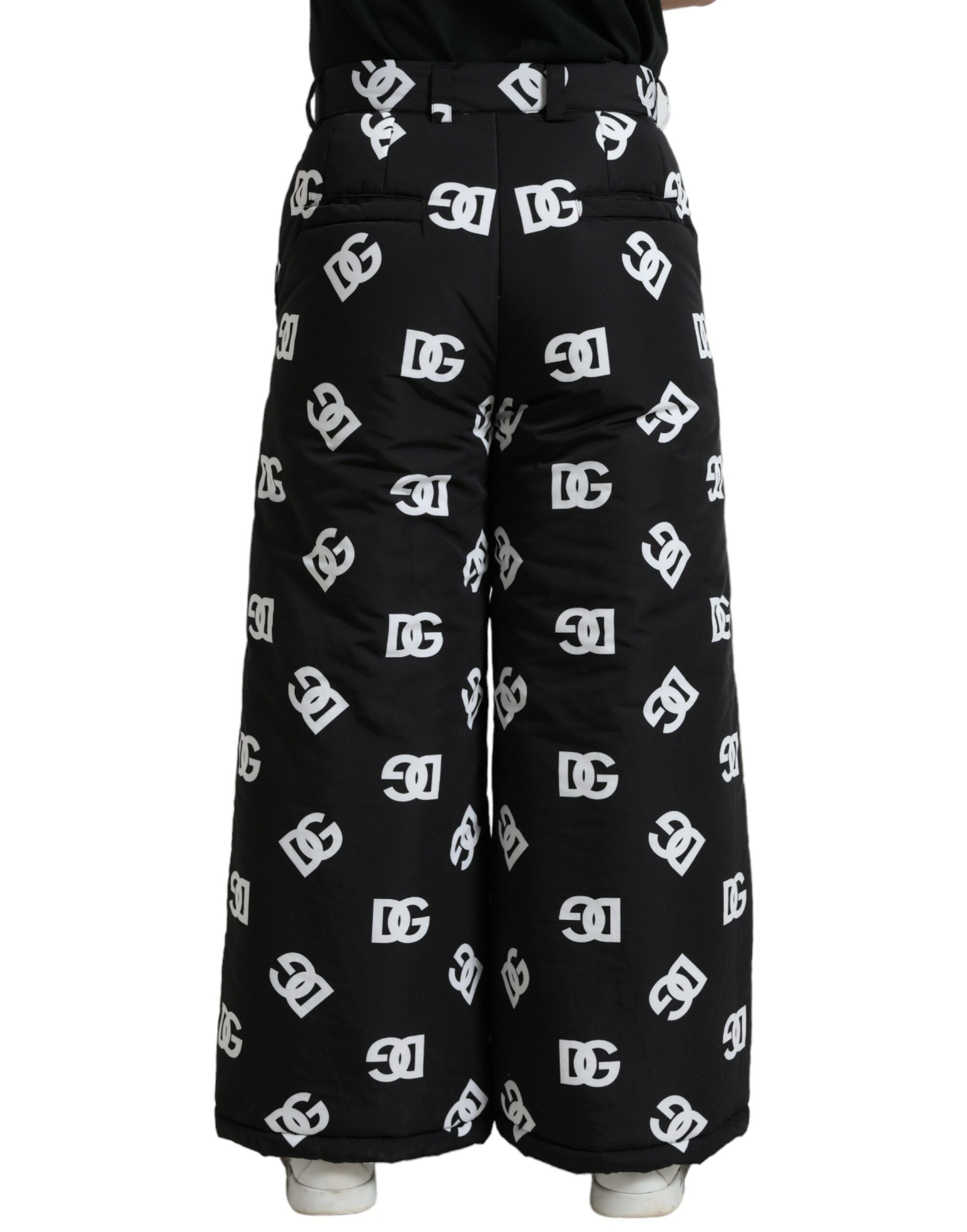 Black Logo DG Print Wide Leg Men's Pants - Dolce & Gabbana - Modalova