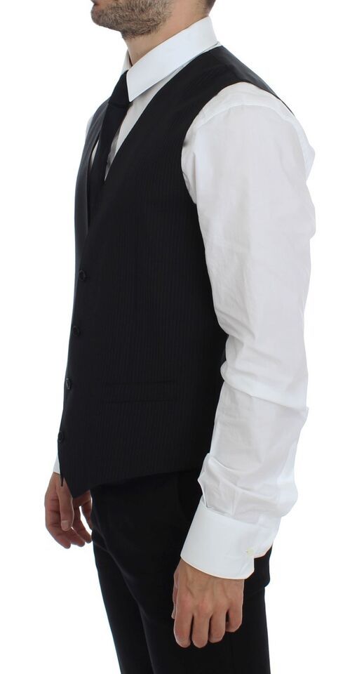 Striped Wool Single Breasted Men's Vest - Dolce & Gabbana - Modalova