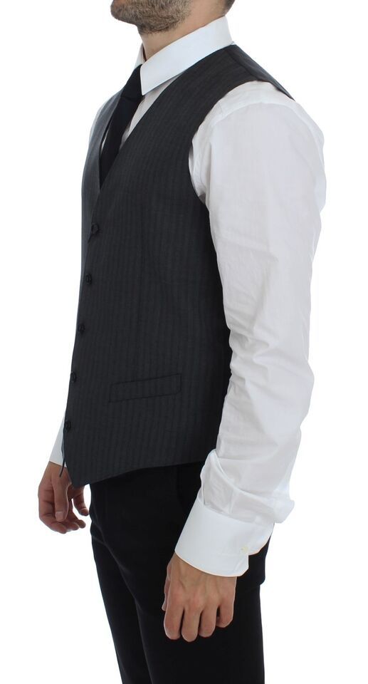 Striped Wool Single Breasted Men's Vest - Dolce & Gabbana - Modalova