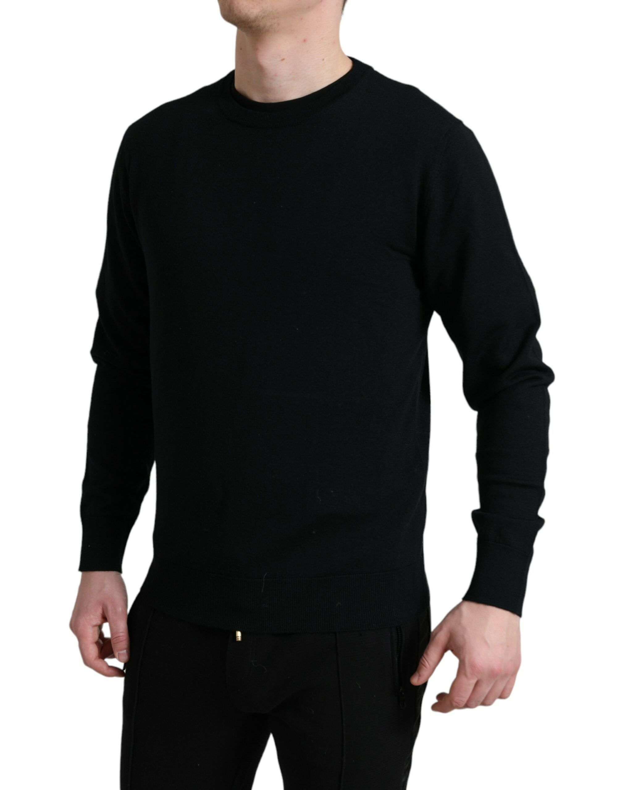Wool Round Neck Pullover Men's Sweater - Dolce & Gabbana - Modalova