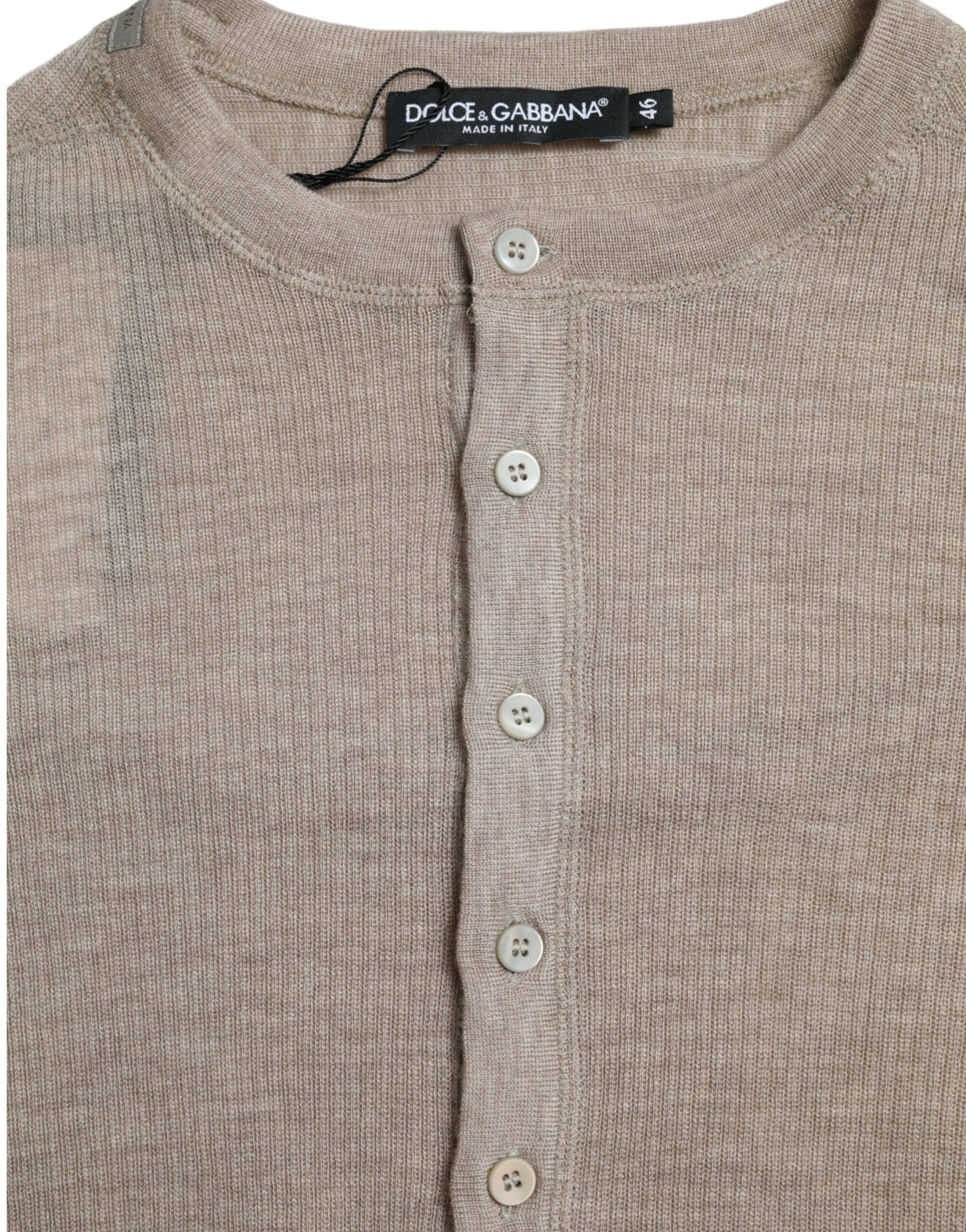 Henley Pullover Cashmere Men's Sweater - Dolce & Gabbana - Modalova
