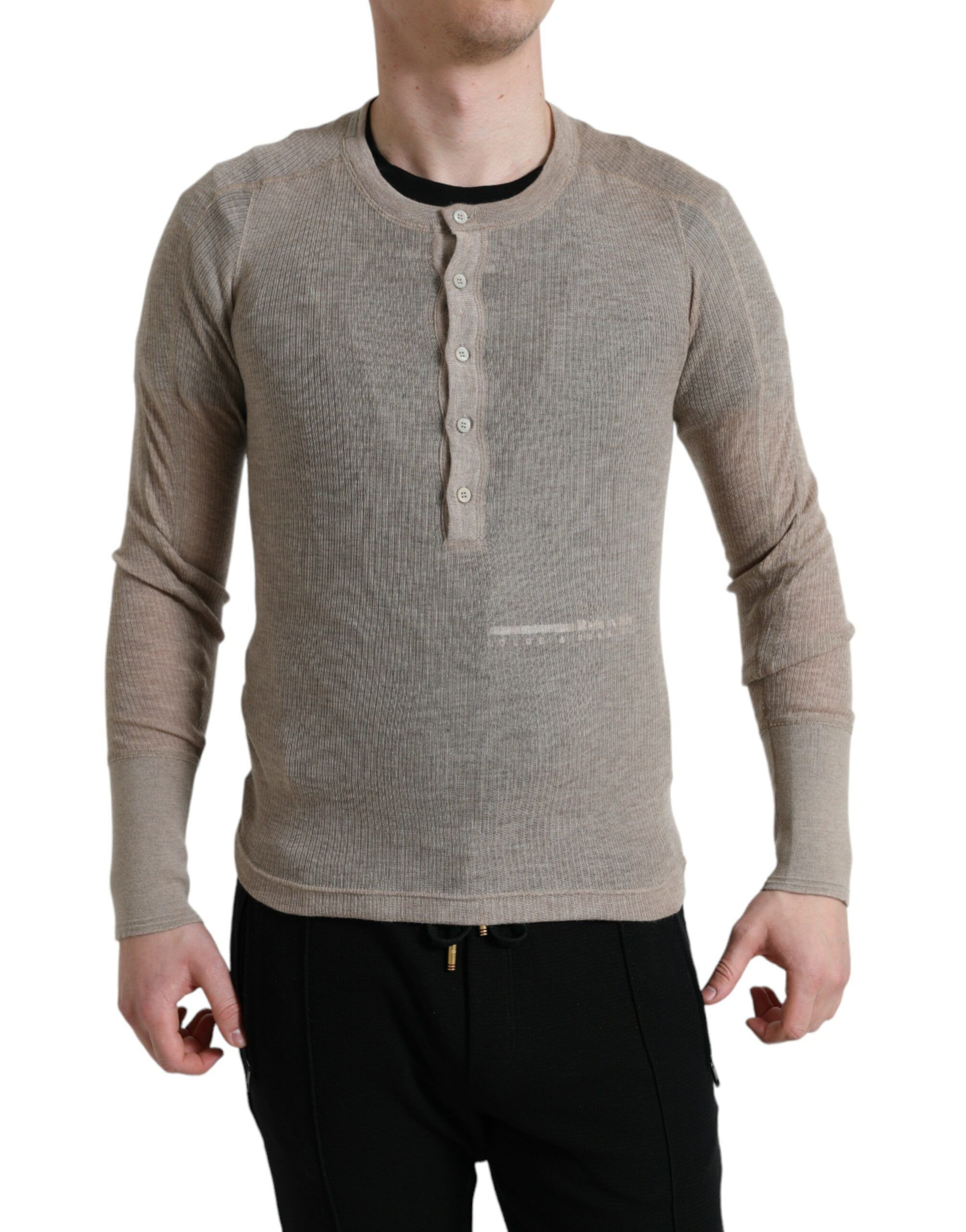Henley Pullover Cashmere Men's Sweater - Dolce & Gabbana - Modalova