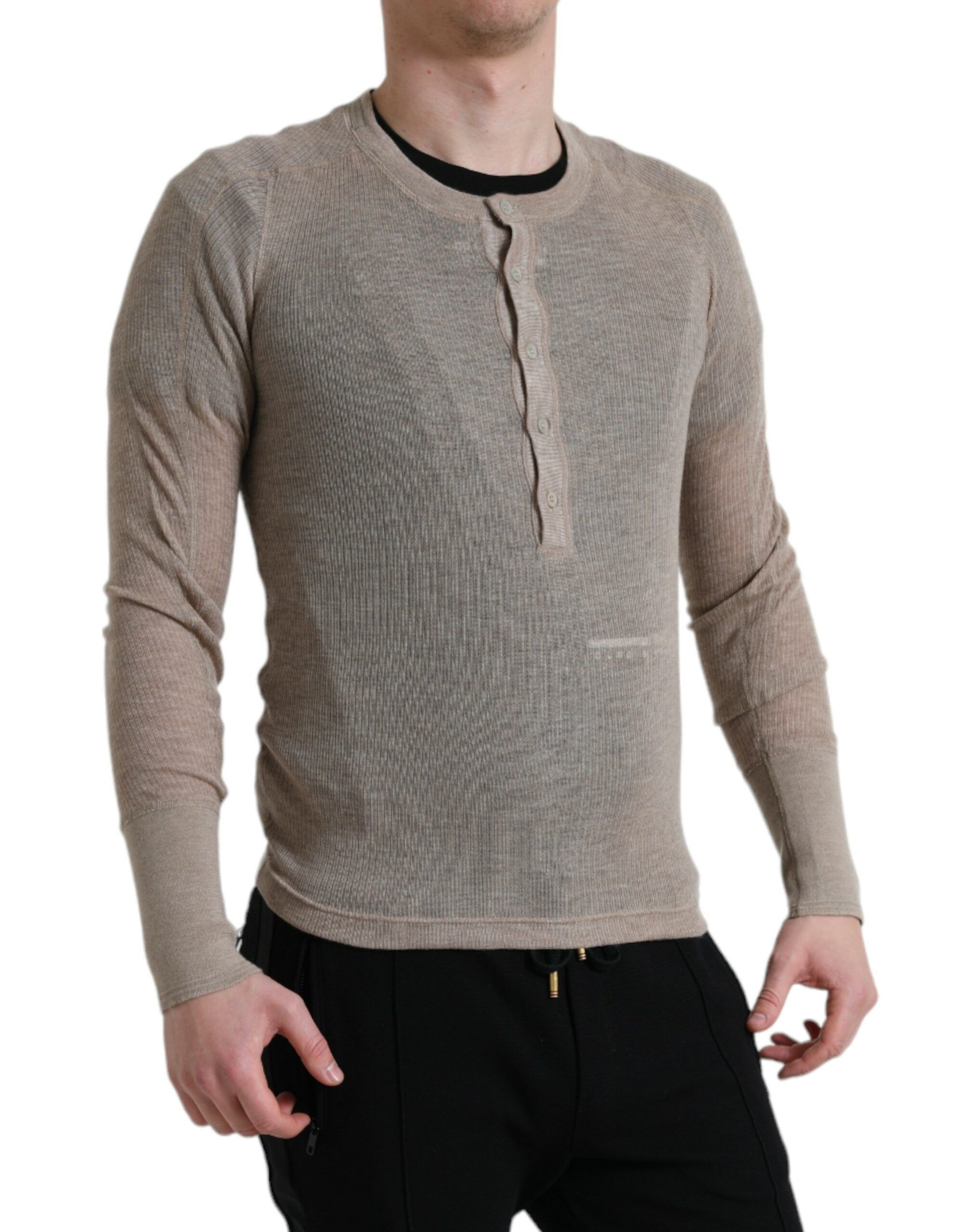 Henley Pullover Cashmere Men's Sweater - Dolce & Gabbana - Modalova