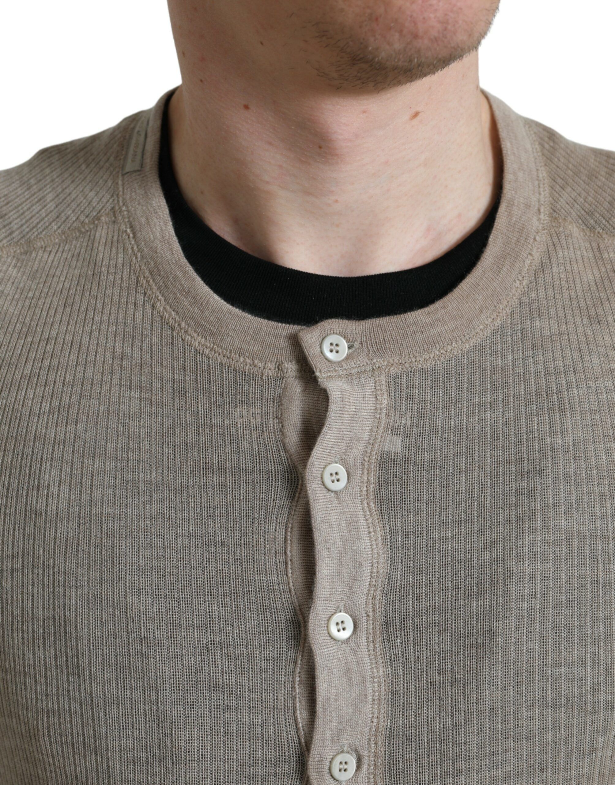 Henley Pullover Cashmere Men's Sweater - Dolce & Gabbana - Modalova
