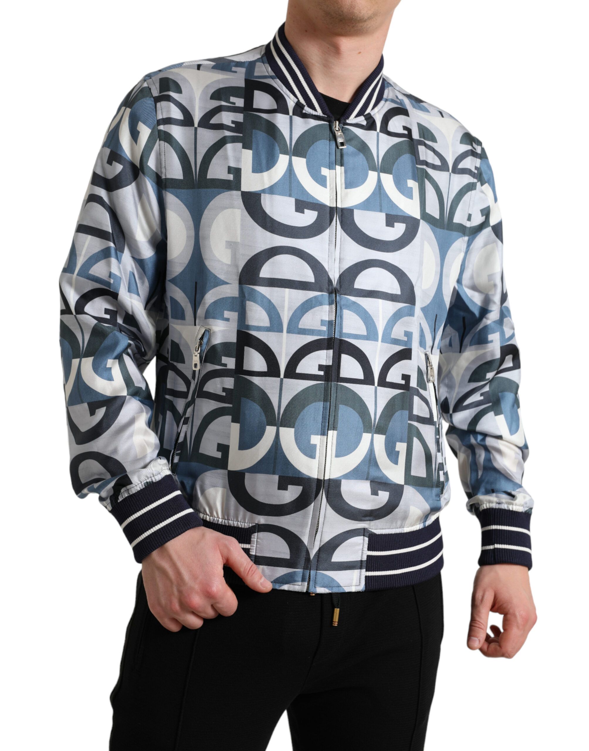 Logo Print Bomber Blouson Men's Jacket - Dolce & Gabbana - Modalova