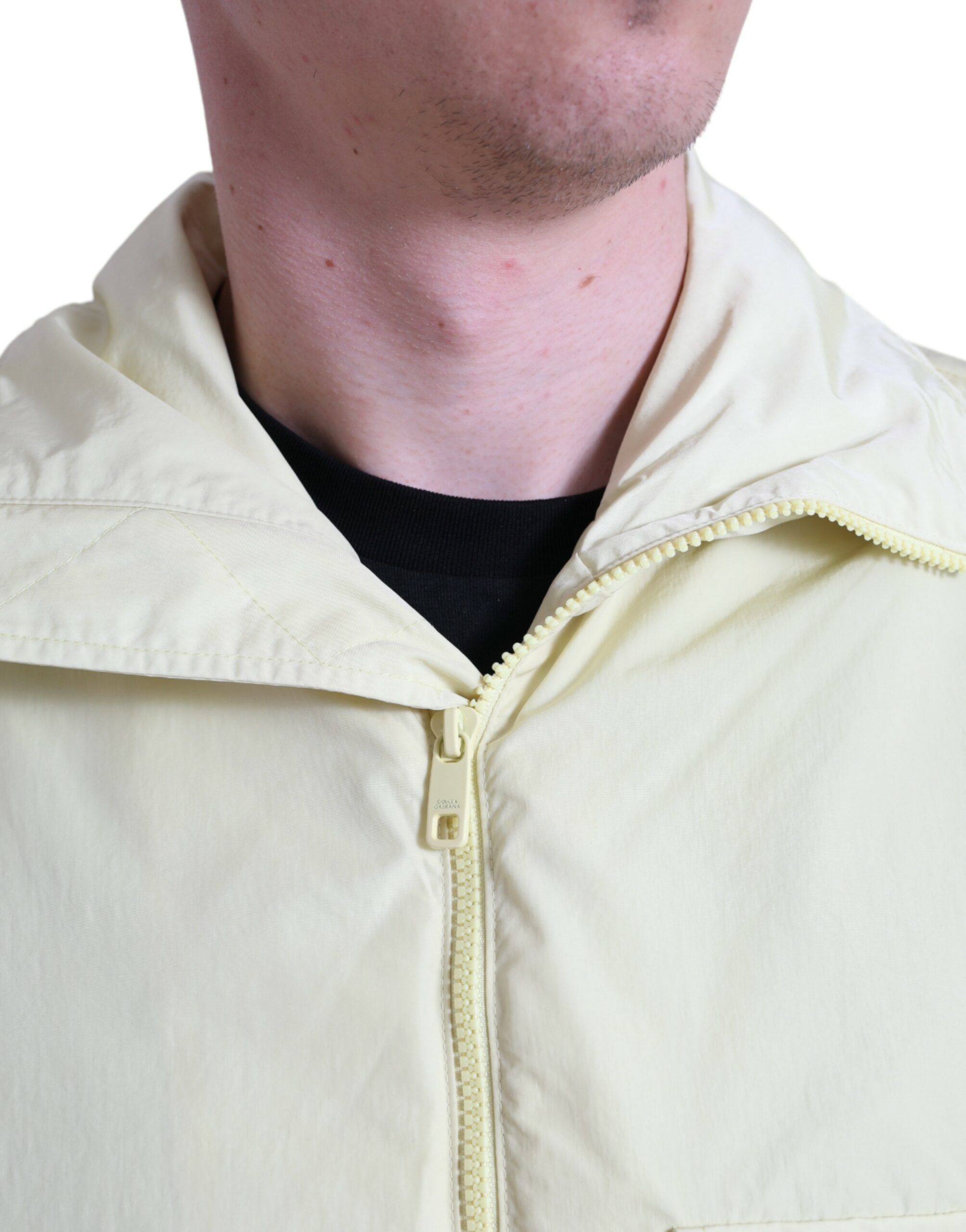 Nylon Collared Full Zip Parka Men's Jacket - Dolce & Gabbana - Modalova