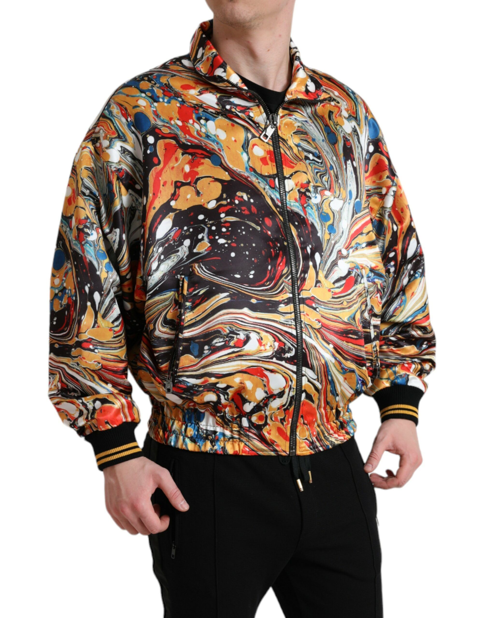 Abstract Polyester Bomber Men's Jacket - Dolce & Gabbana - Modalova