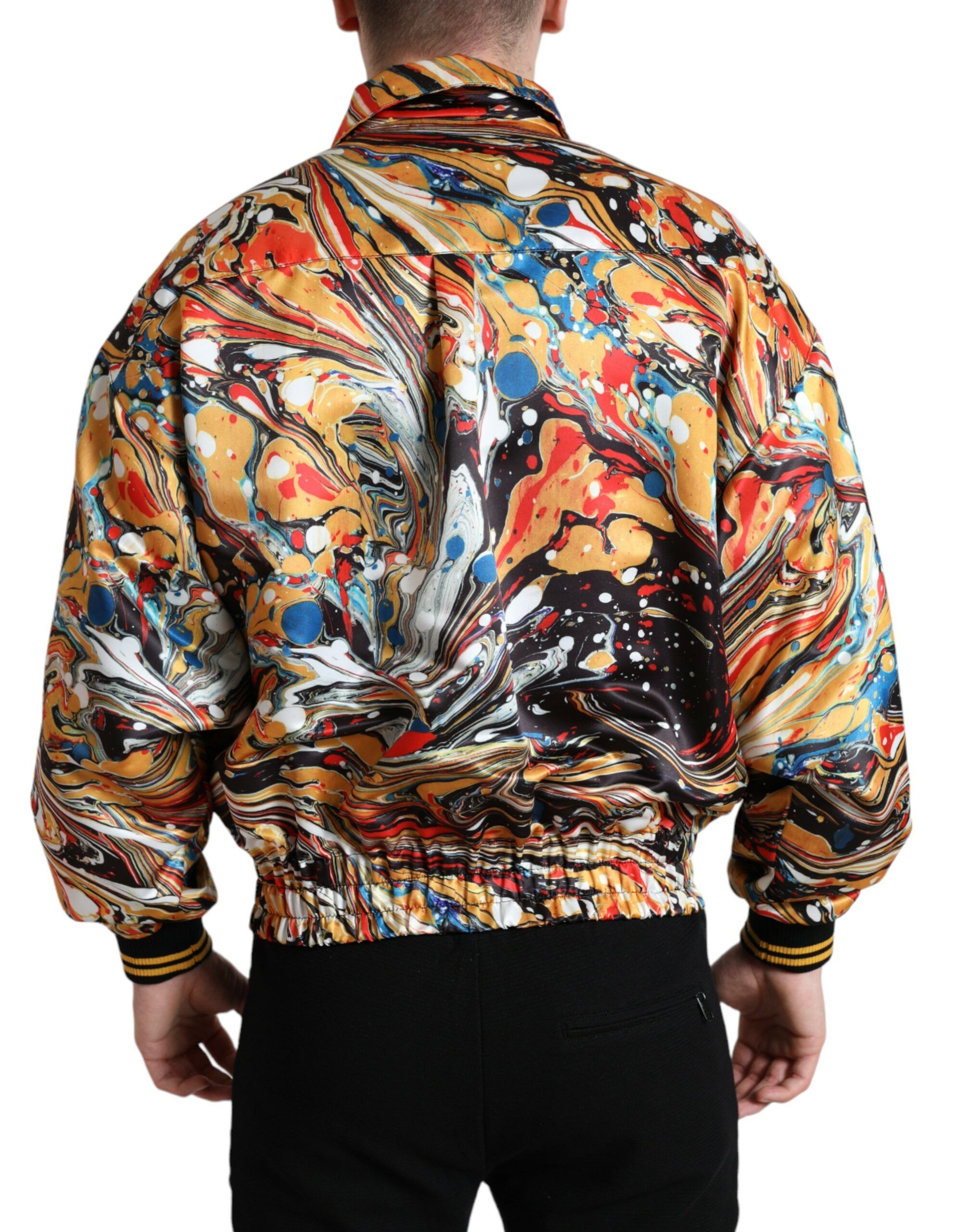 Abstract Polyester Bomber Men's Jacket - Dolce & Gabbana - Modalova