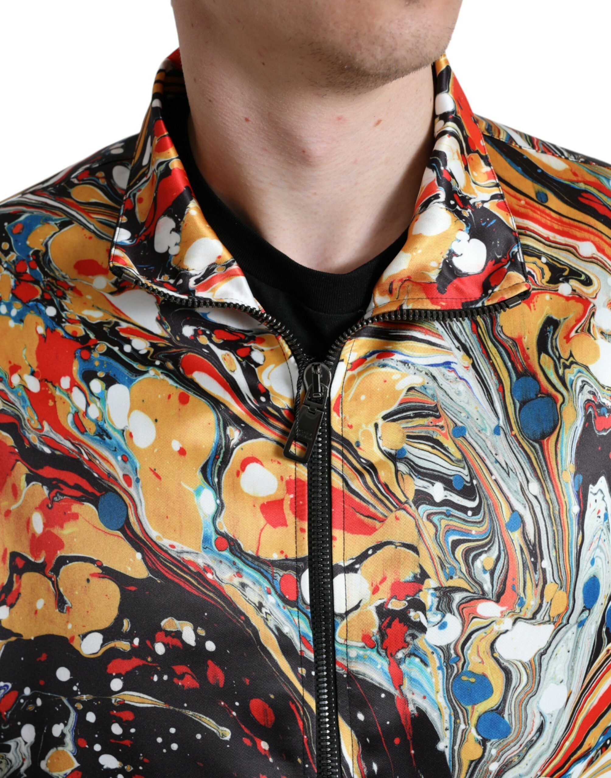 Abstract Polyester Bomber Men's Jacket - Dolce & Gabbana - Modalova
