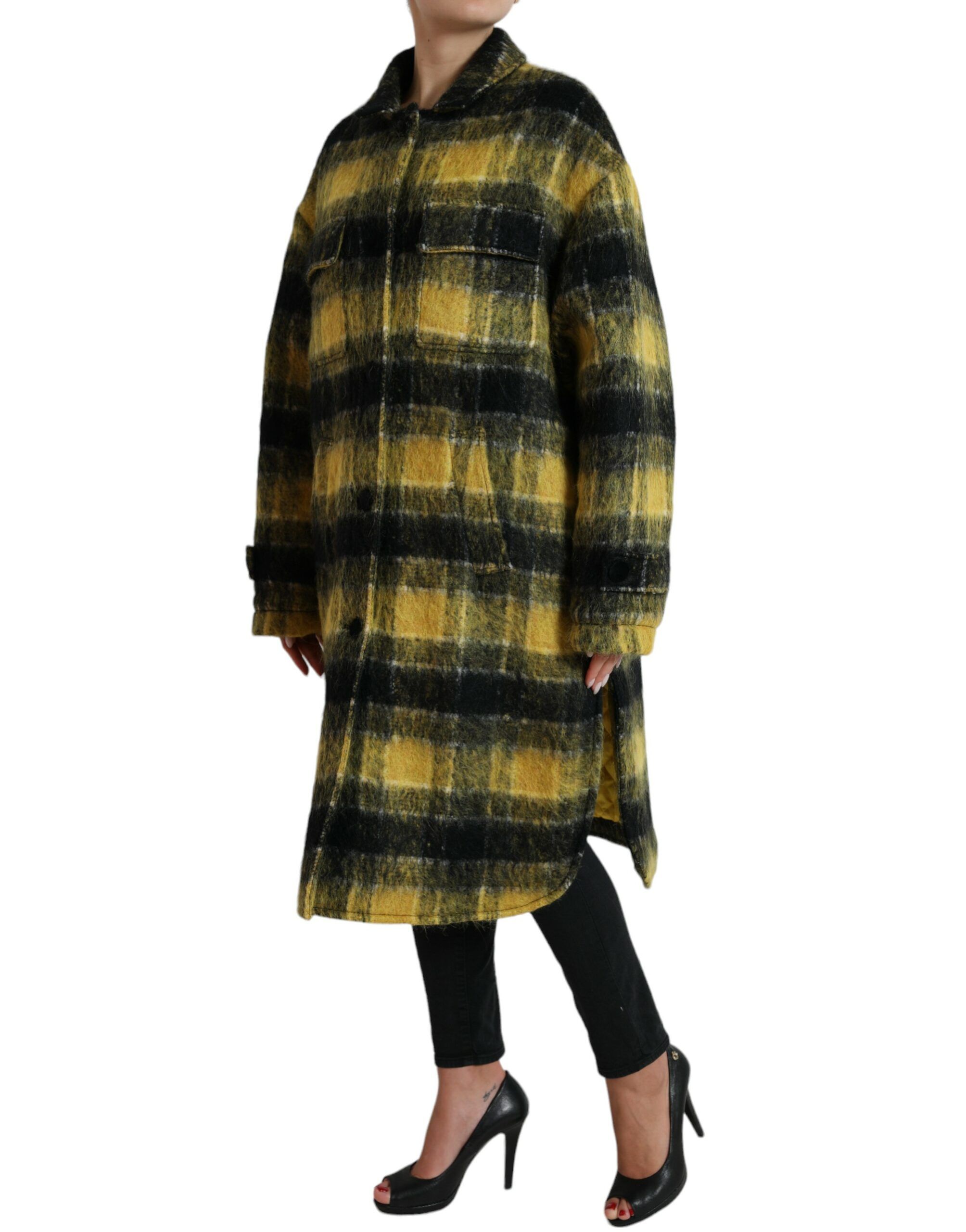Plaid Long Sleeve Casual Coat Women's Jacket - Dolce & Gabbana - Modalova