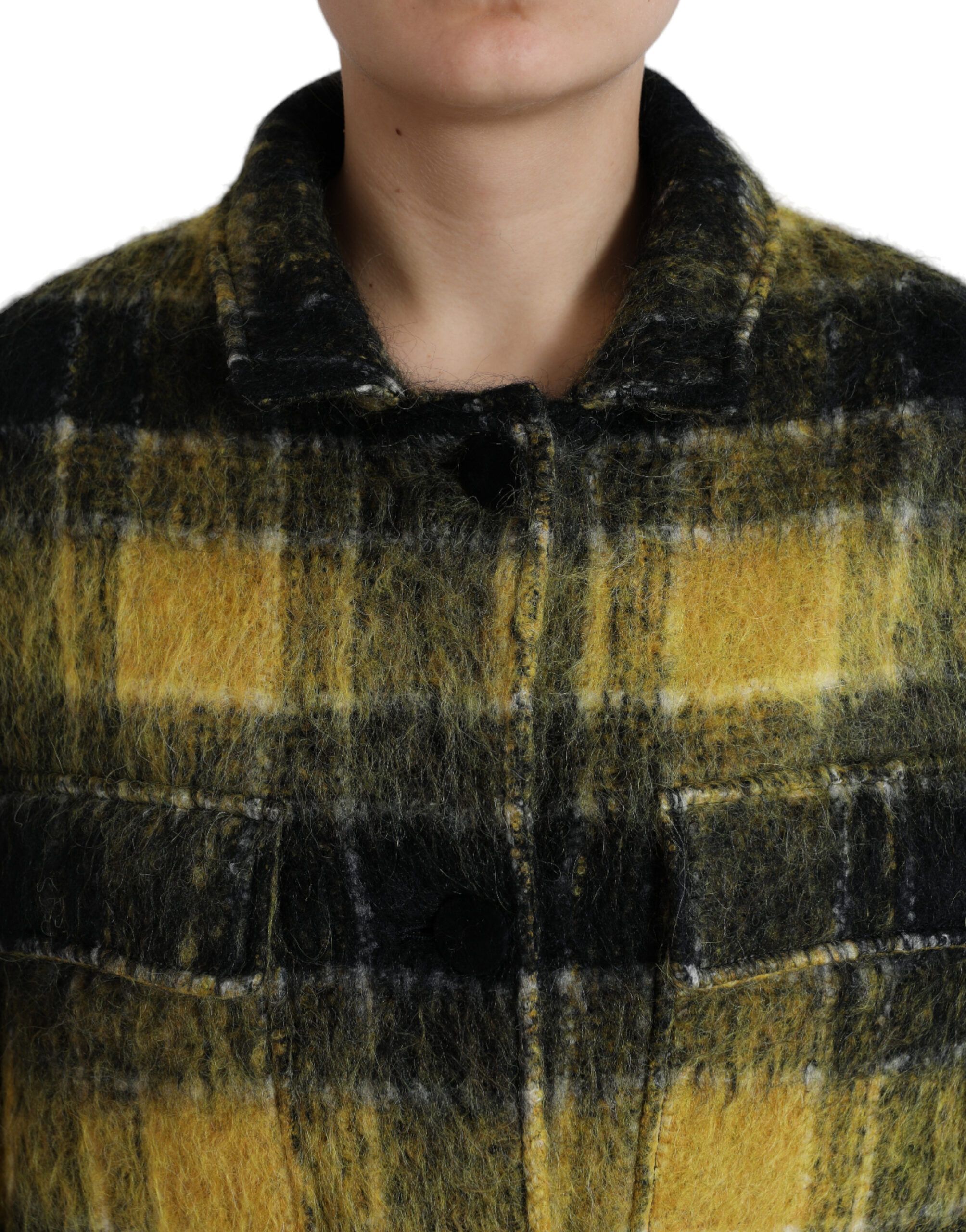 Plaid Long Sleeve Casual Coat Women's Jacket - Dolce & Gabbana - Modalova