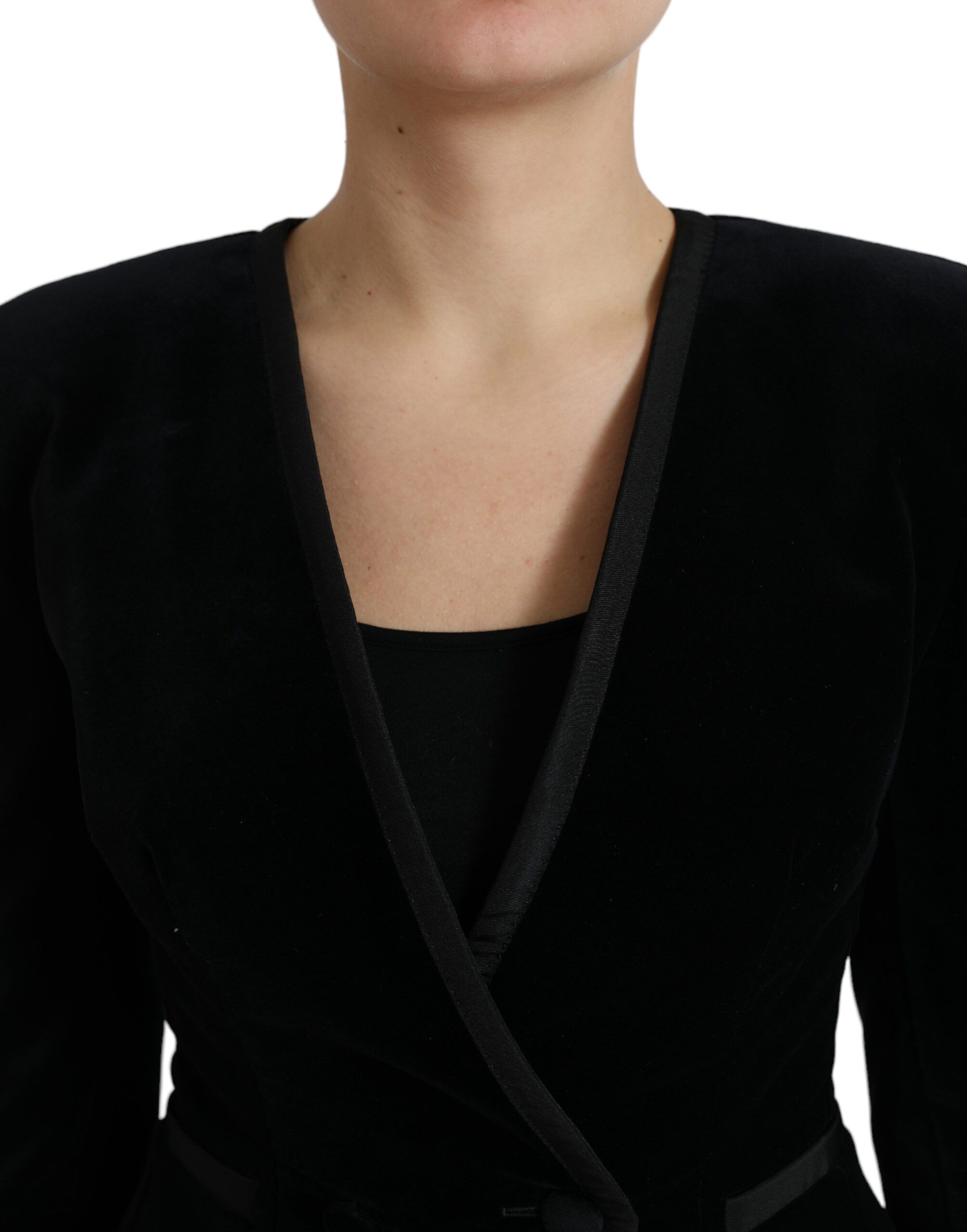 Velvet Cotton Double Breasted Women's Jacket - Dolce & Gabbana - Modalova