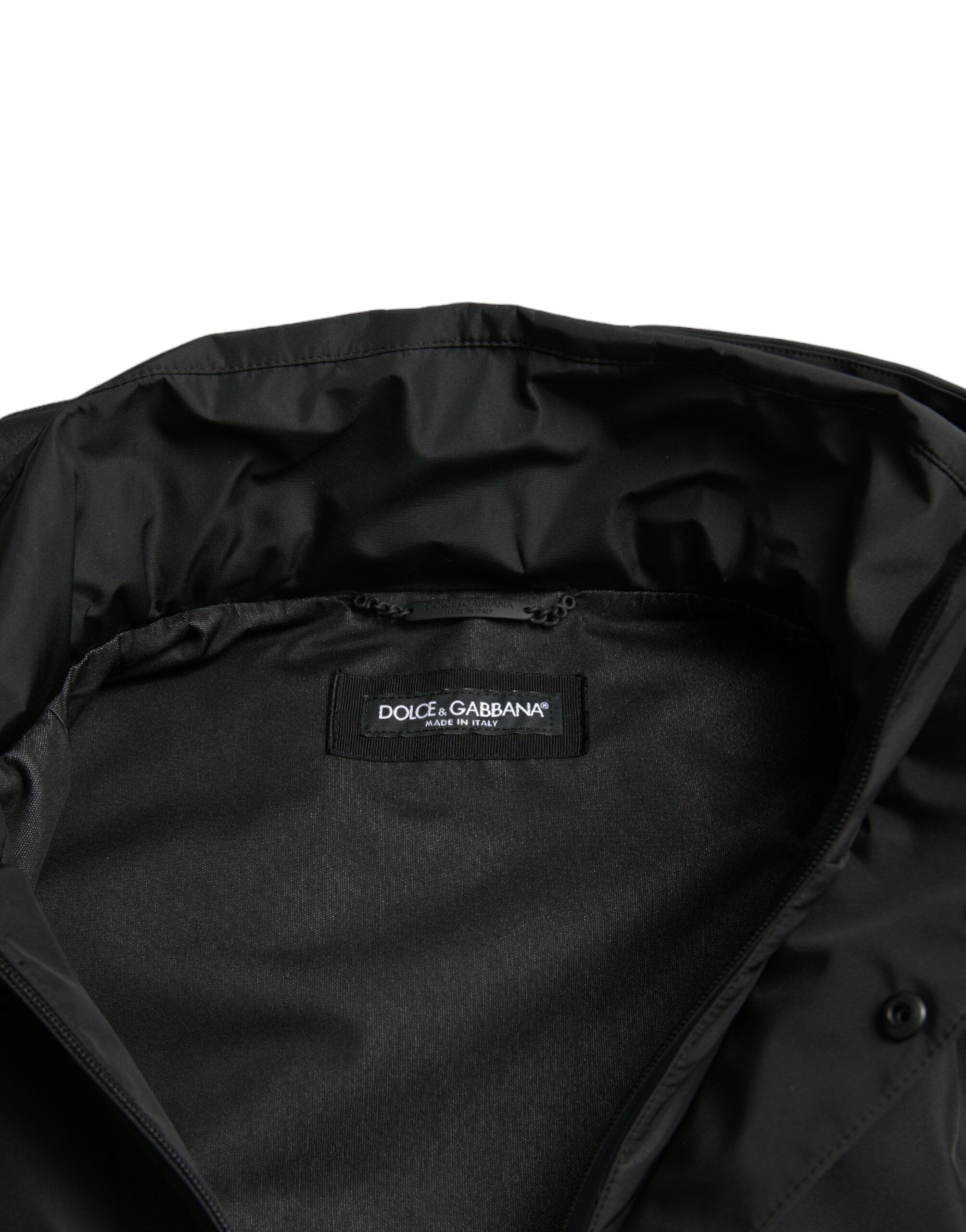 Polyester Logo Plaque Hooded Men's Jacket - Dolce & Gabbana - Modalova