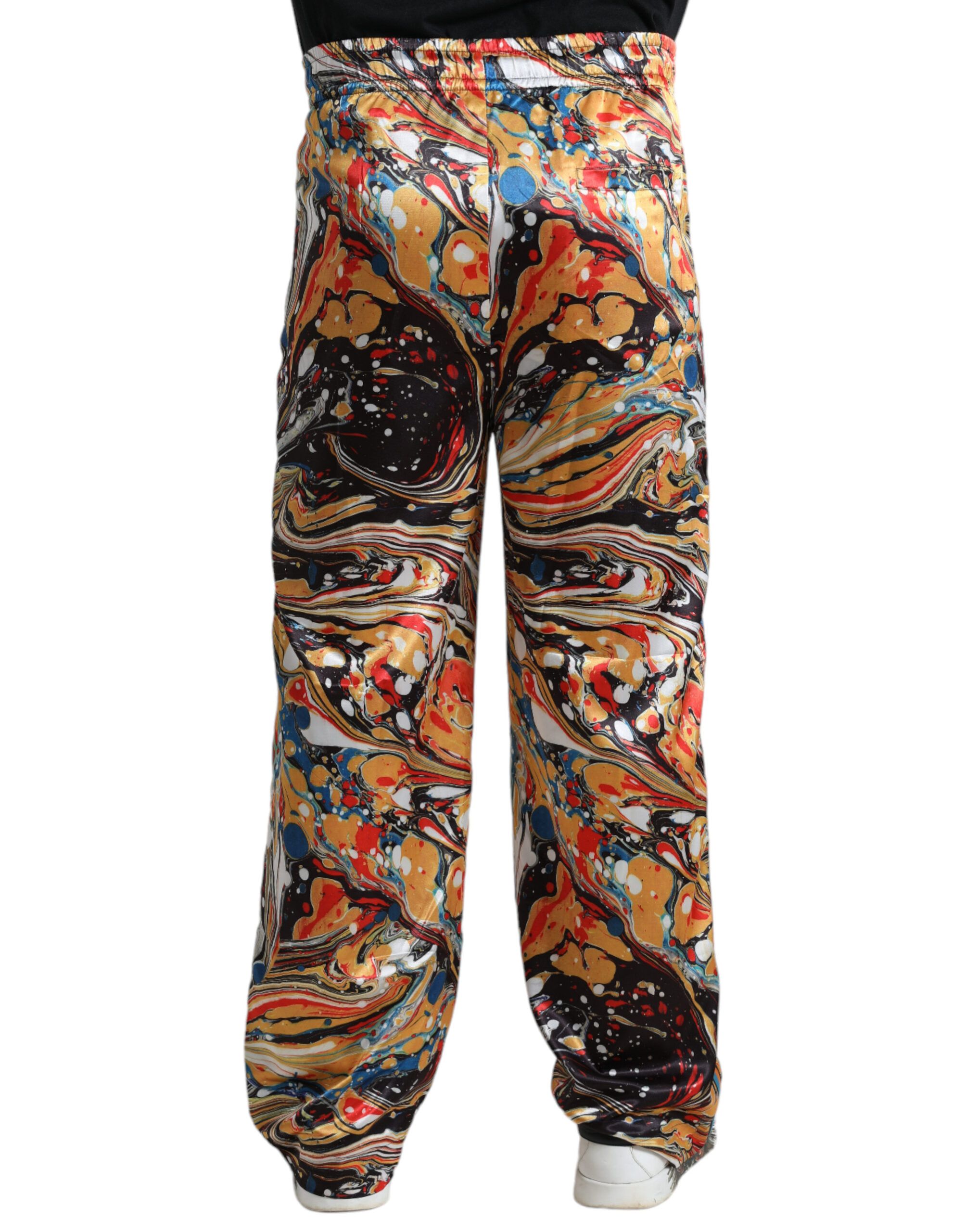 Marble Print Satin Men's Pants - Dolce & Gabbana - Modalova