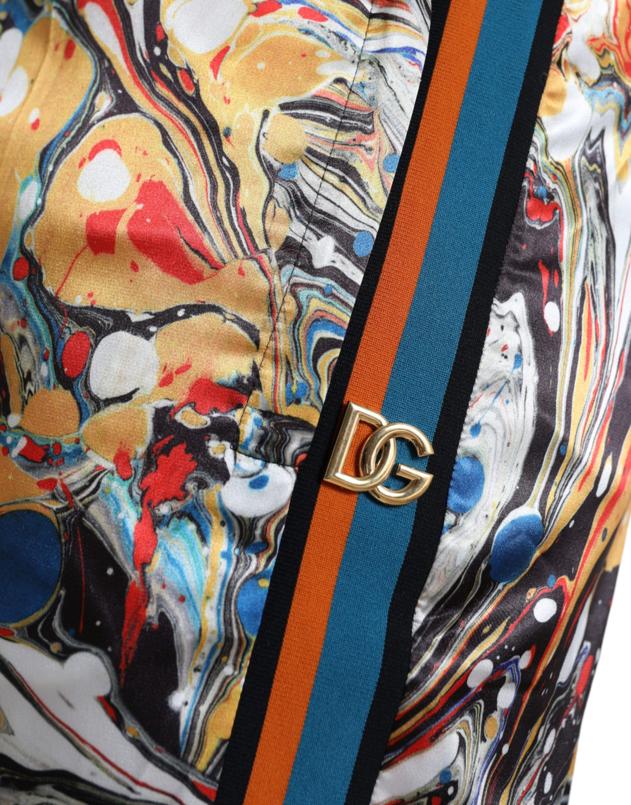 Marble Print Satin Men's Pants - Dolce & Gabbana - Modalova