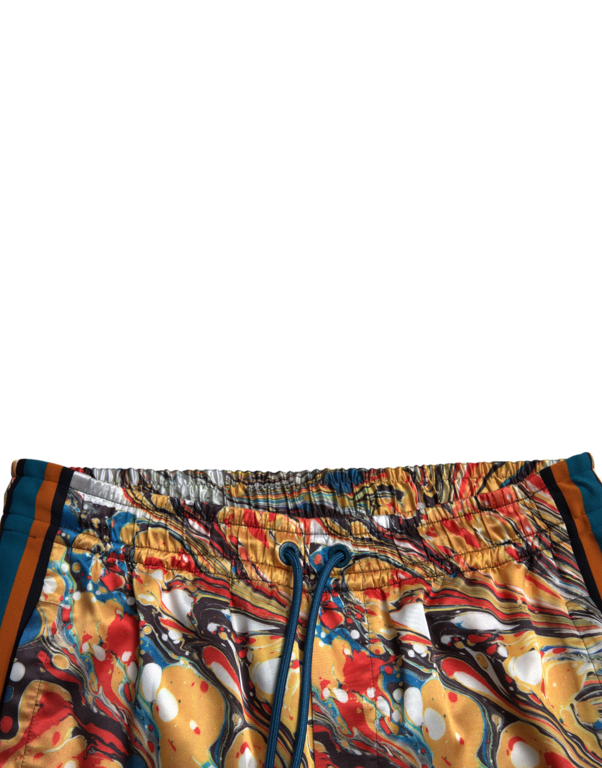 Marble Print Satin Men's Pants - Dolce & Gabbana - Modalova