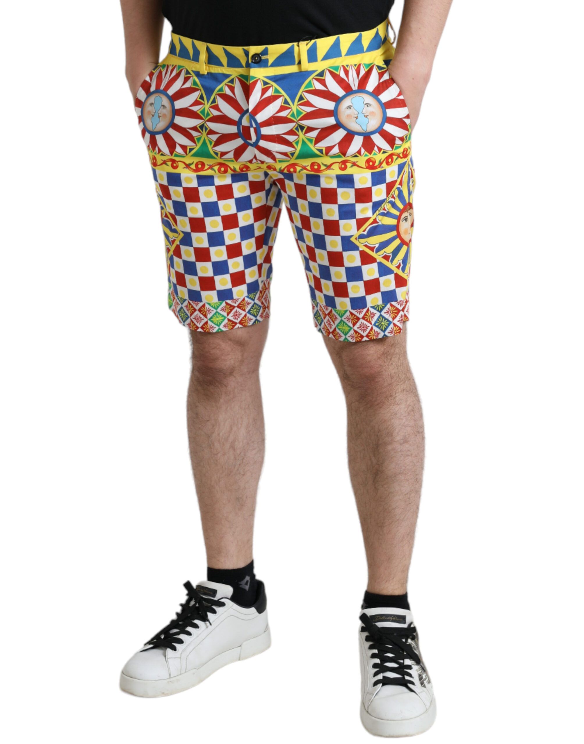 Carretto Print Men Bermuda Men's Shorts - Dolce & Gabbana - Modalova