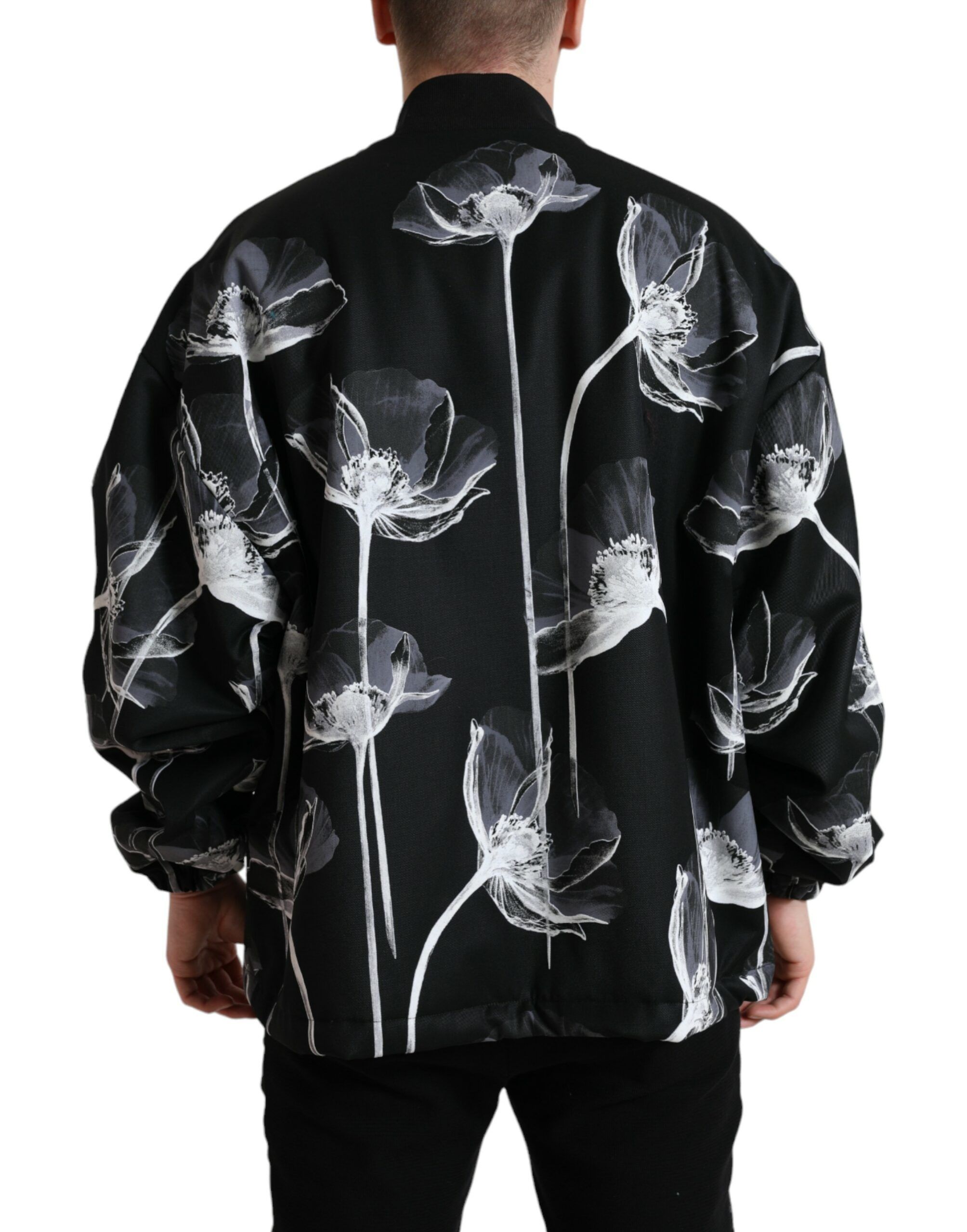 Floral Print Wool Button Down Bomber Men's Jacket - Dolce & Gabbana - Modalova