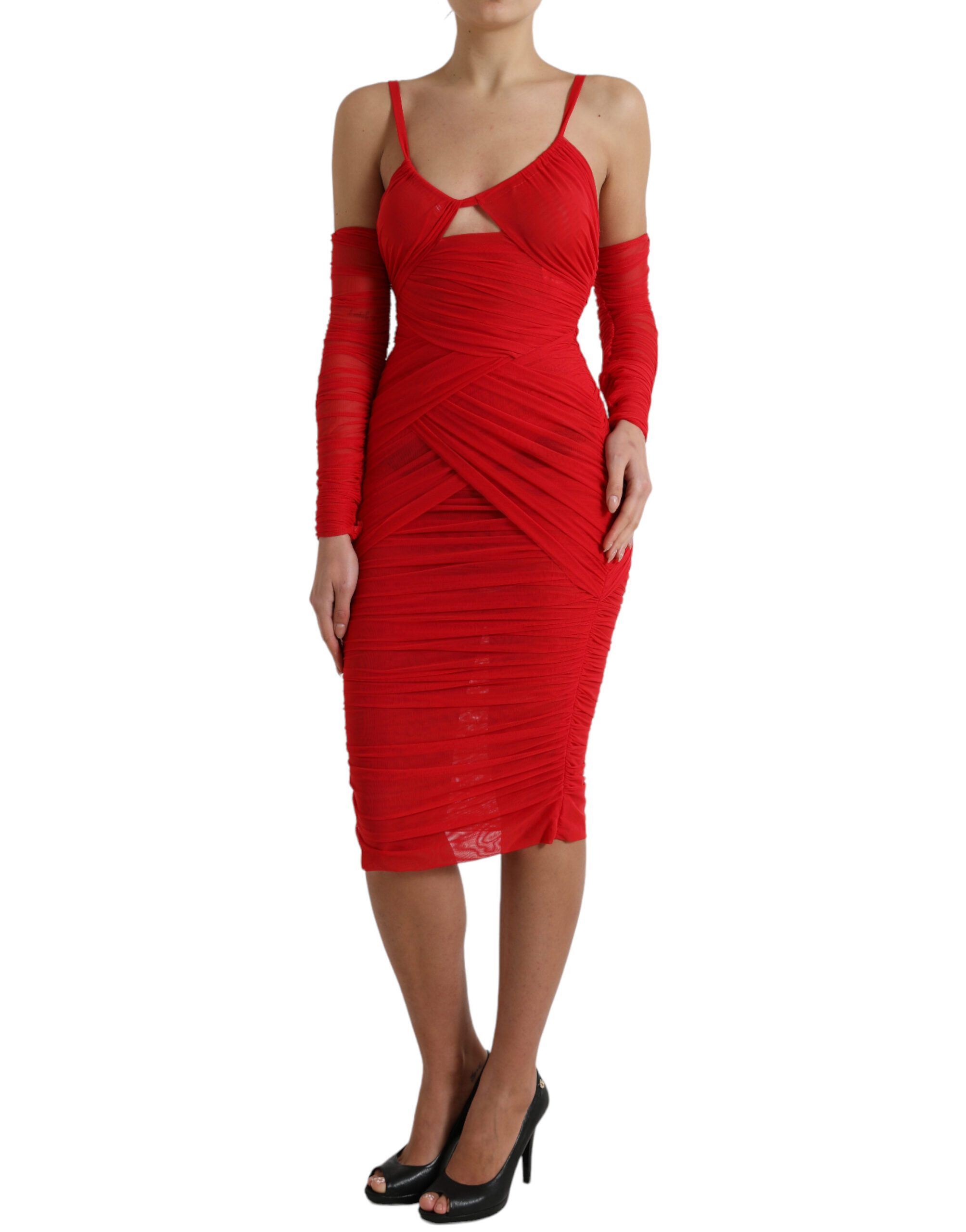 Nylon Stretch Cut Out Midi Women's Dress - Dolce & Gabbana - Modalova