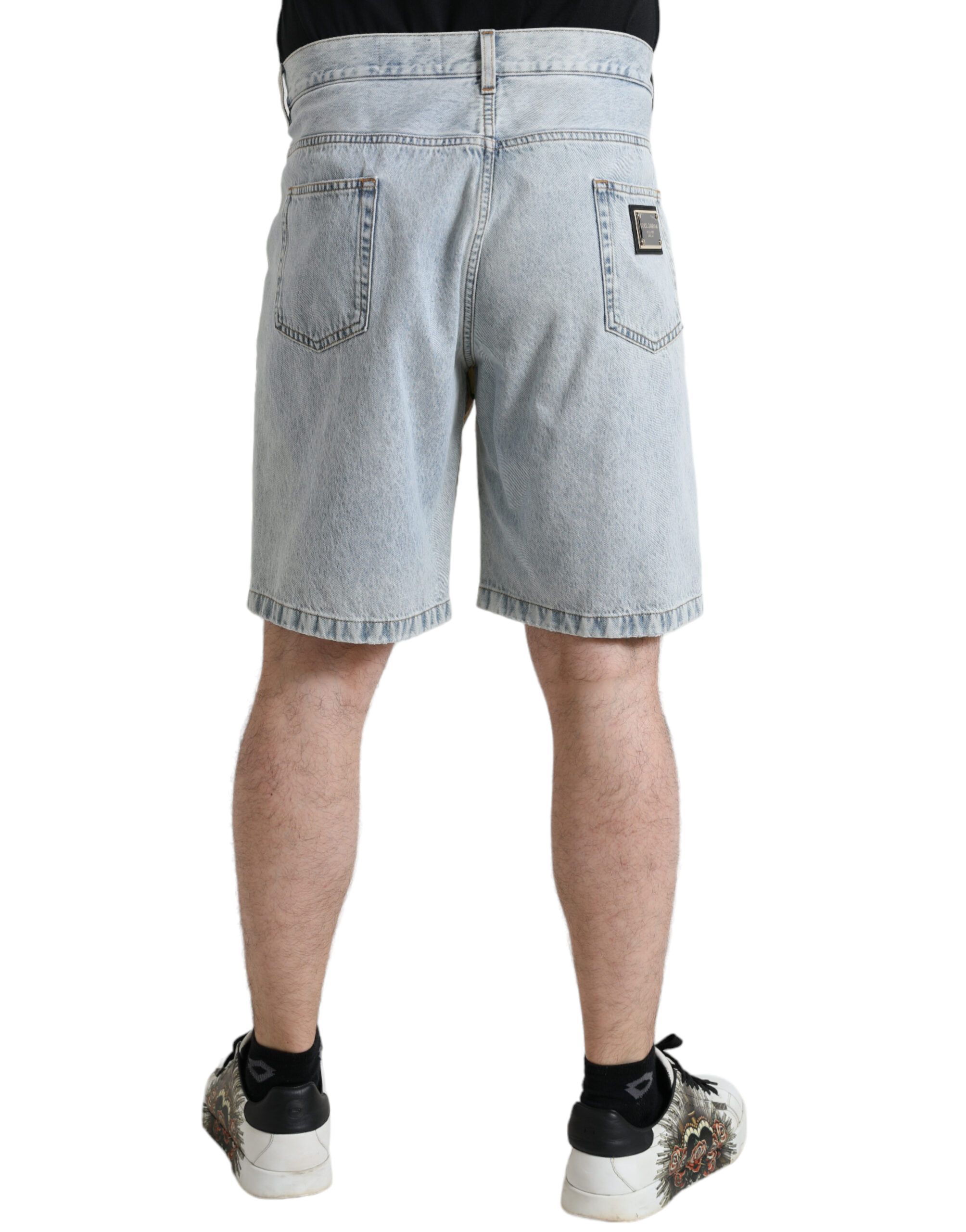 Floral Print Denim Bermuda Men's Shorts - Dolce & Gabbana - Modalova