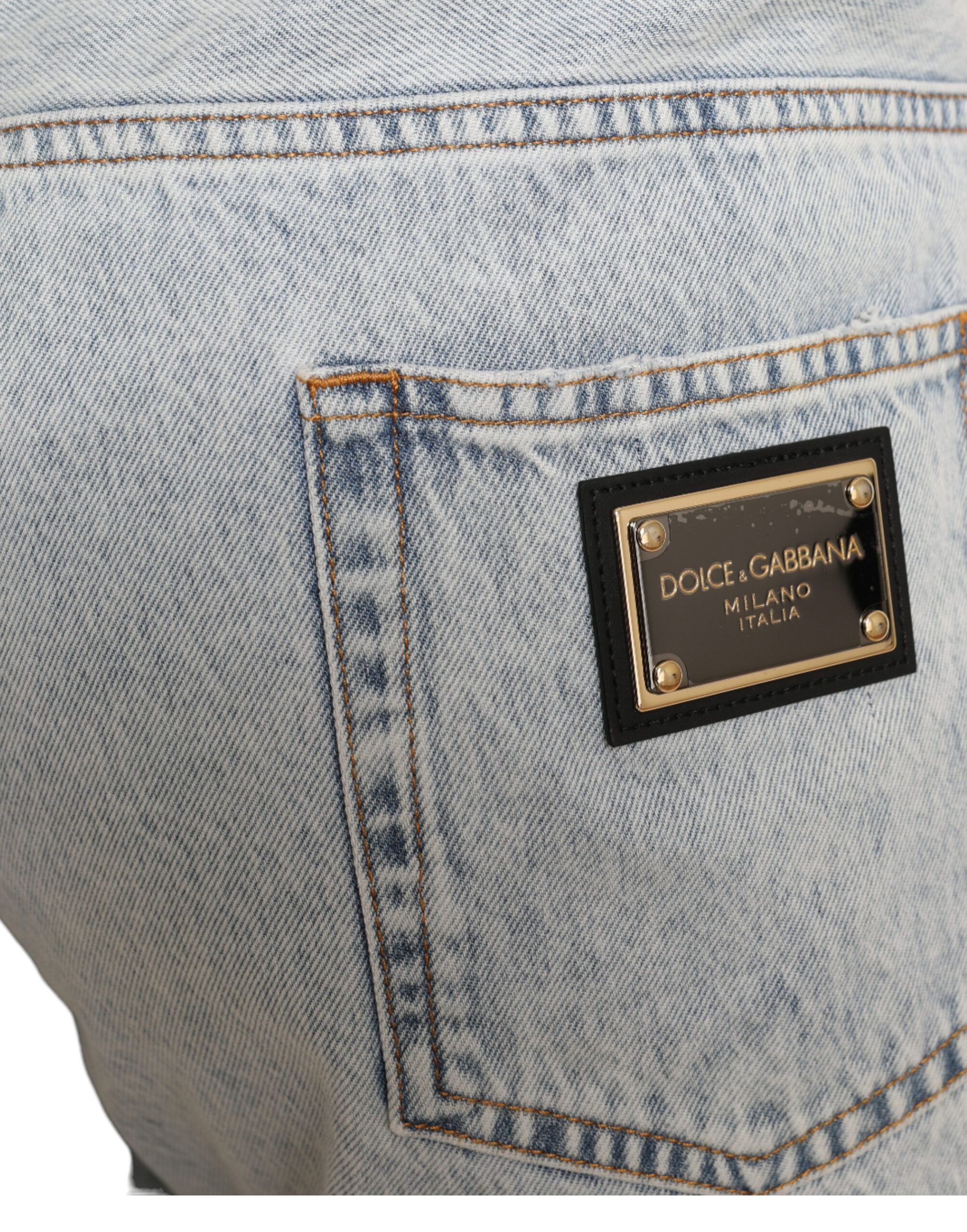 Floral Print Denim Bermuda Men's Shorts - Dolce & Gabbana - Modalova