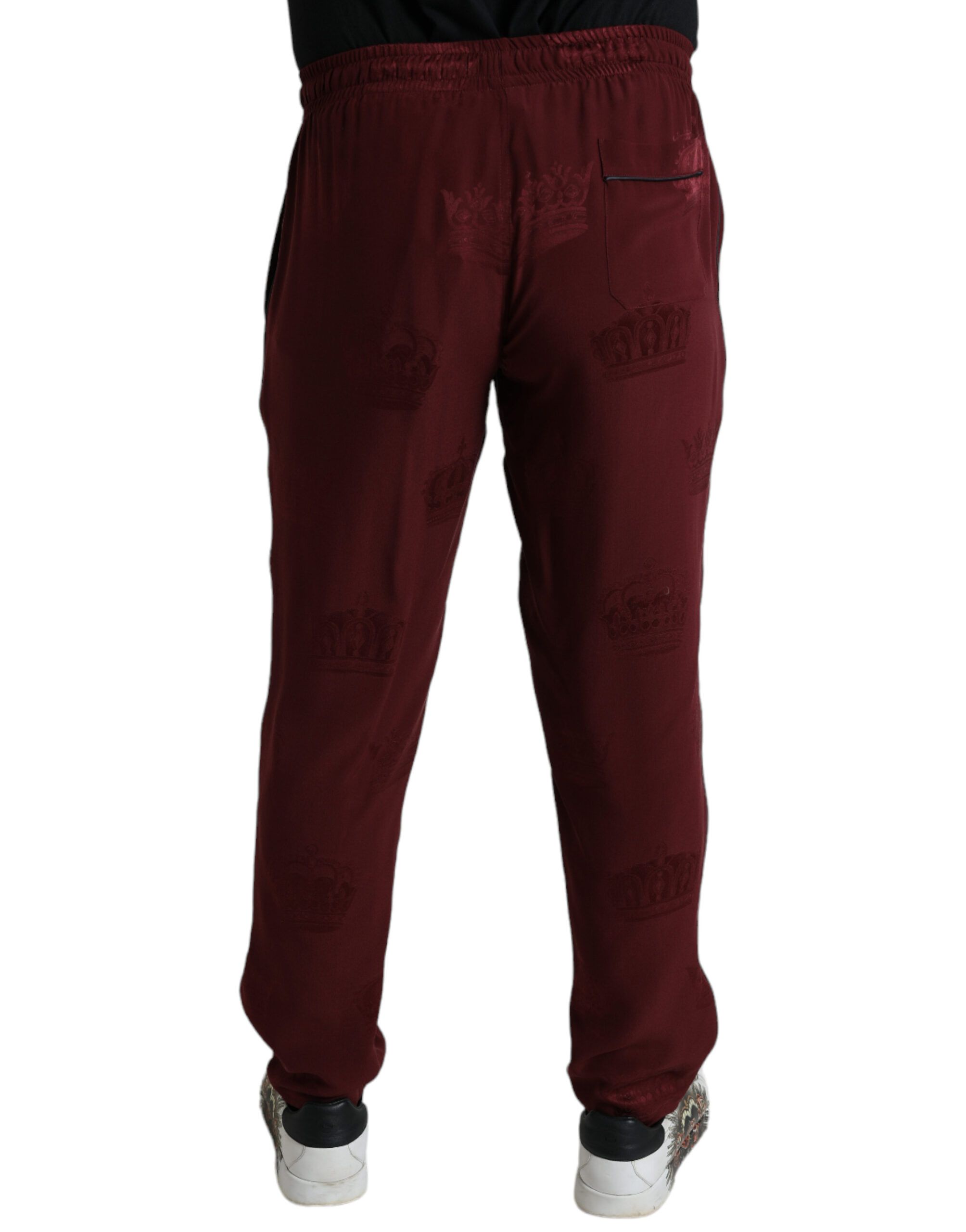 Crown Pattern Silk Pajama Men's Pants - Dolce & Gabbana - Modalova