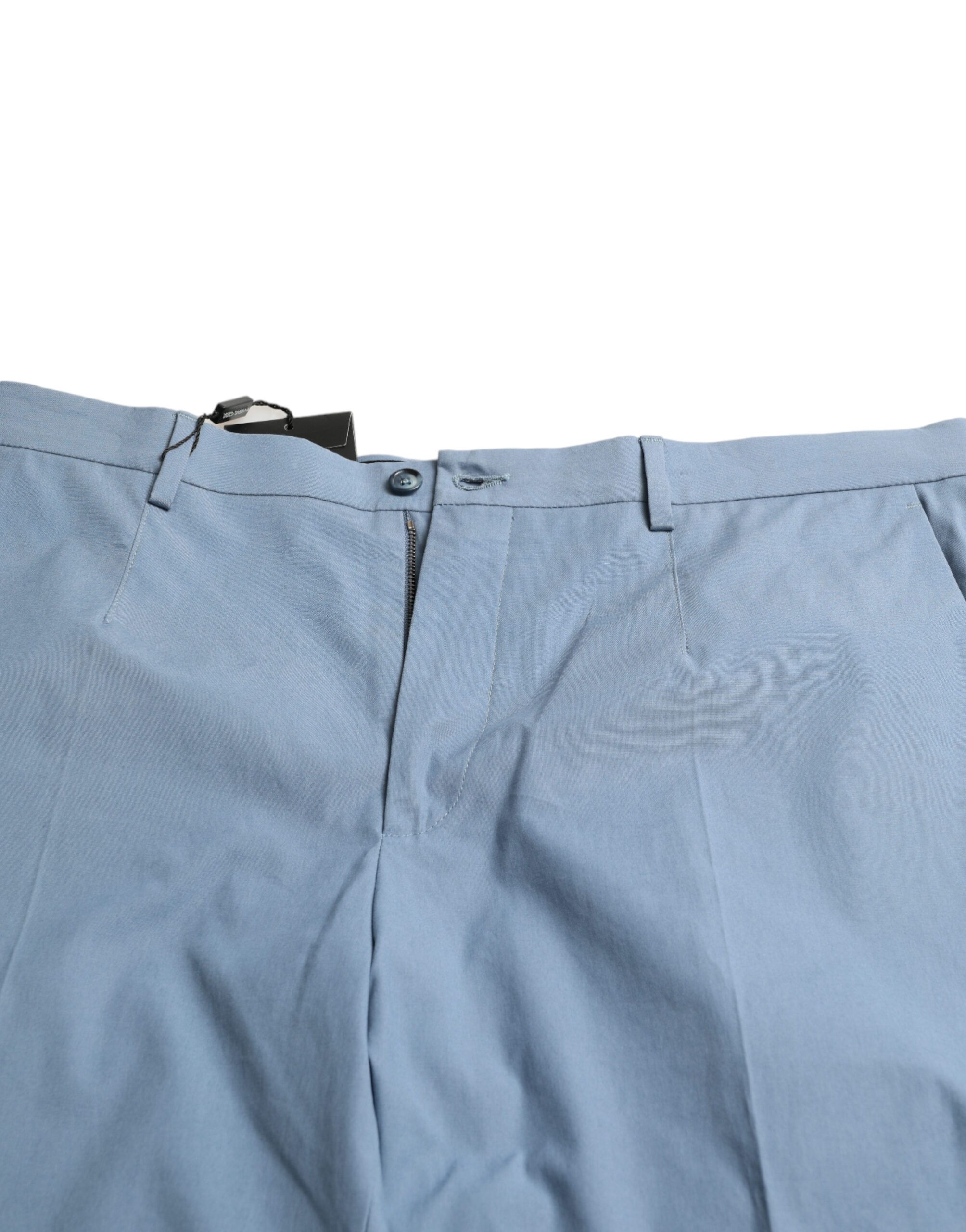 Sky Blue Cotton Folded Hem Men Bermuda Men's Shorts - Dolce & Gabbana - Modalova
