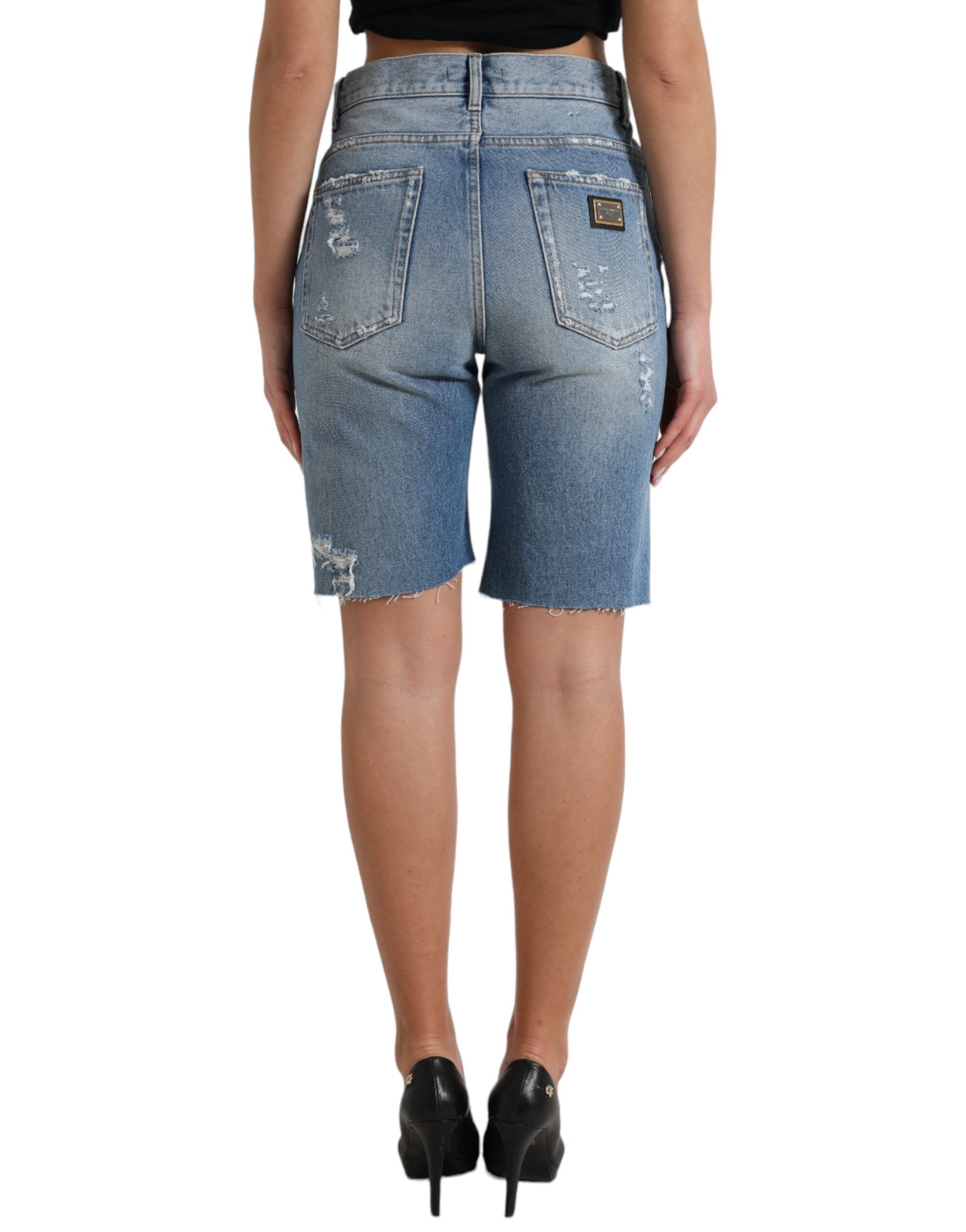 Tattered Embellished Bermuda Women's Shorts - Dolce & Gabbana - Modalova