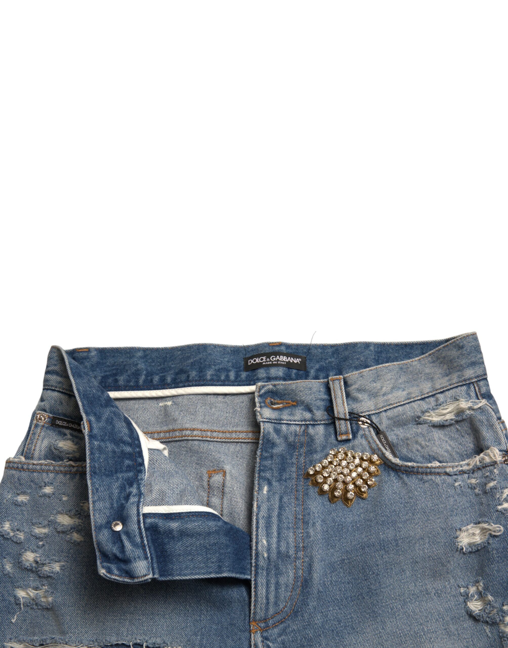 Tattered Embellished Bermuda Women's Shorts - Dolce & Gabbana - Modalova