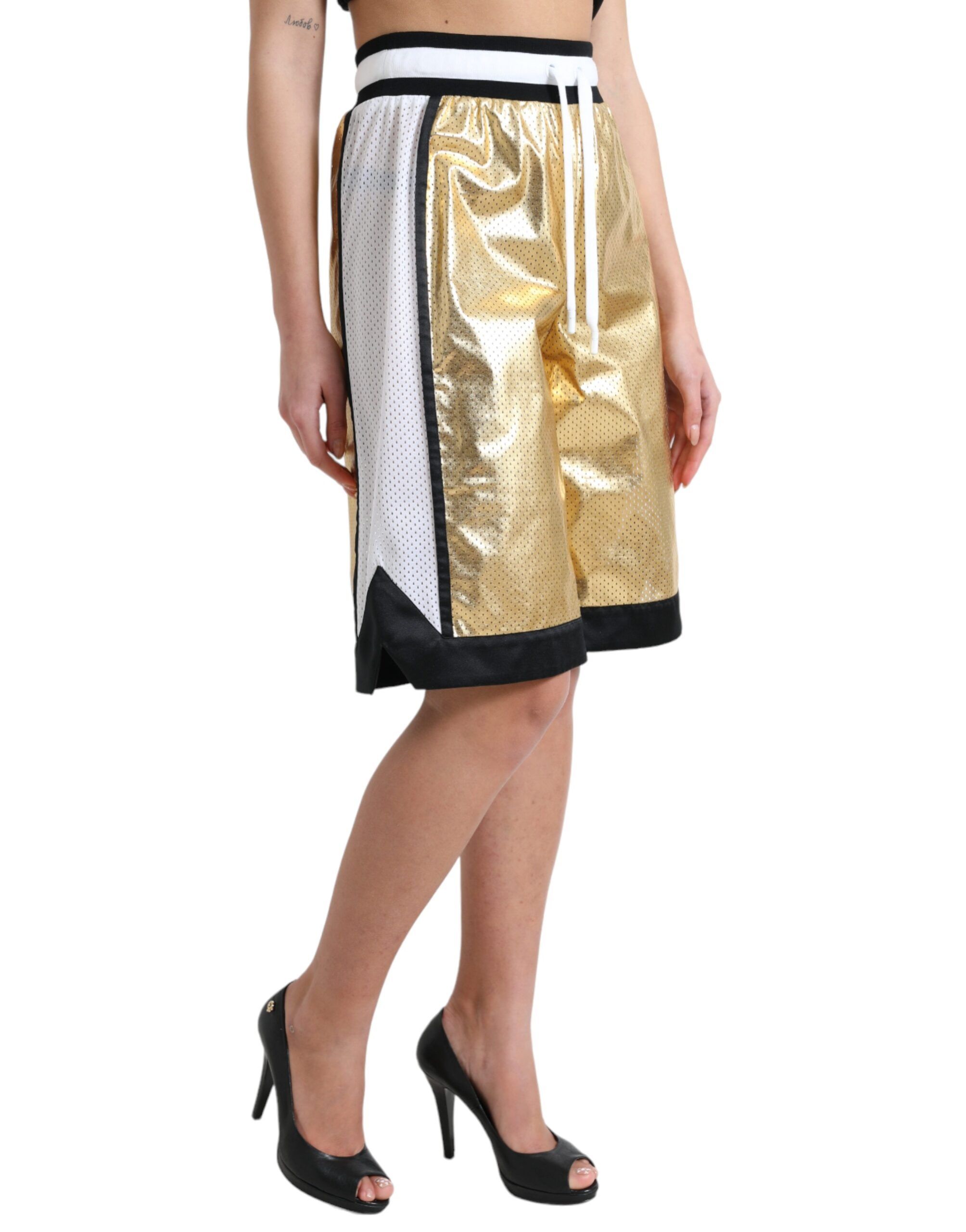 Polyester Perforated High Waist Women's Shorts - Dolce & Gabbana - Modalova