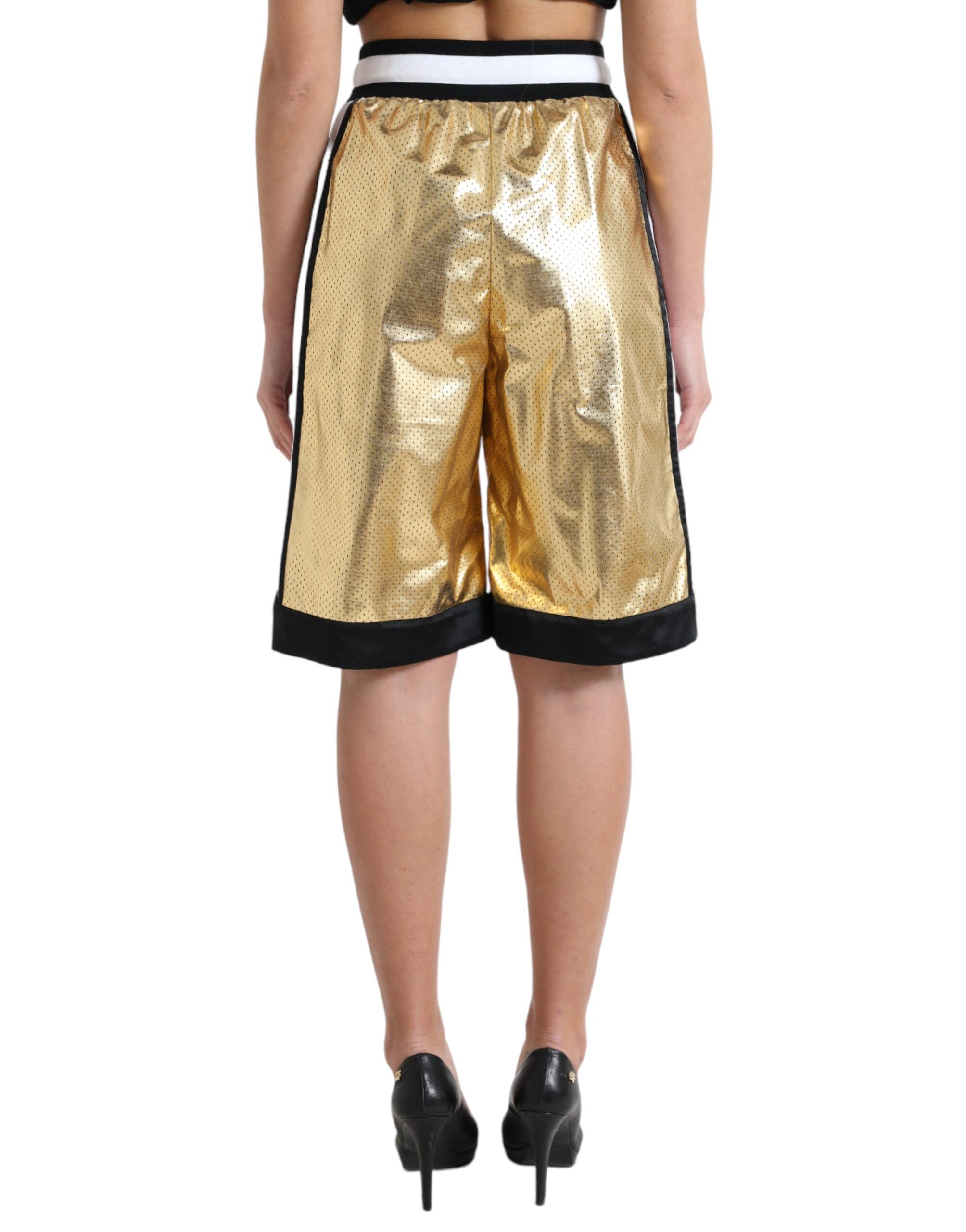 Polyester Perforated High Waist Women's Shorts - Dolce & Gabbana - Modalova