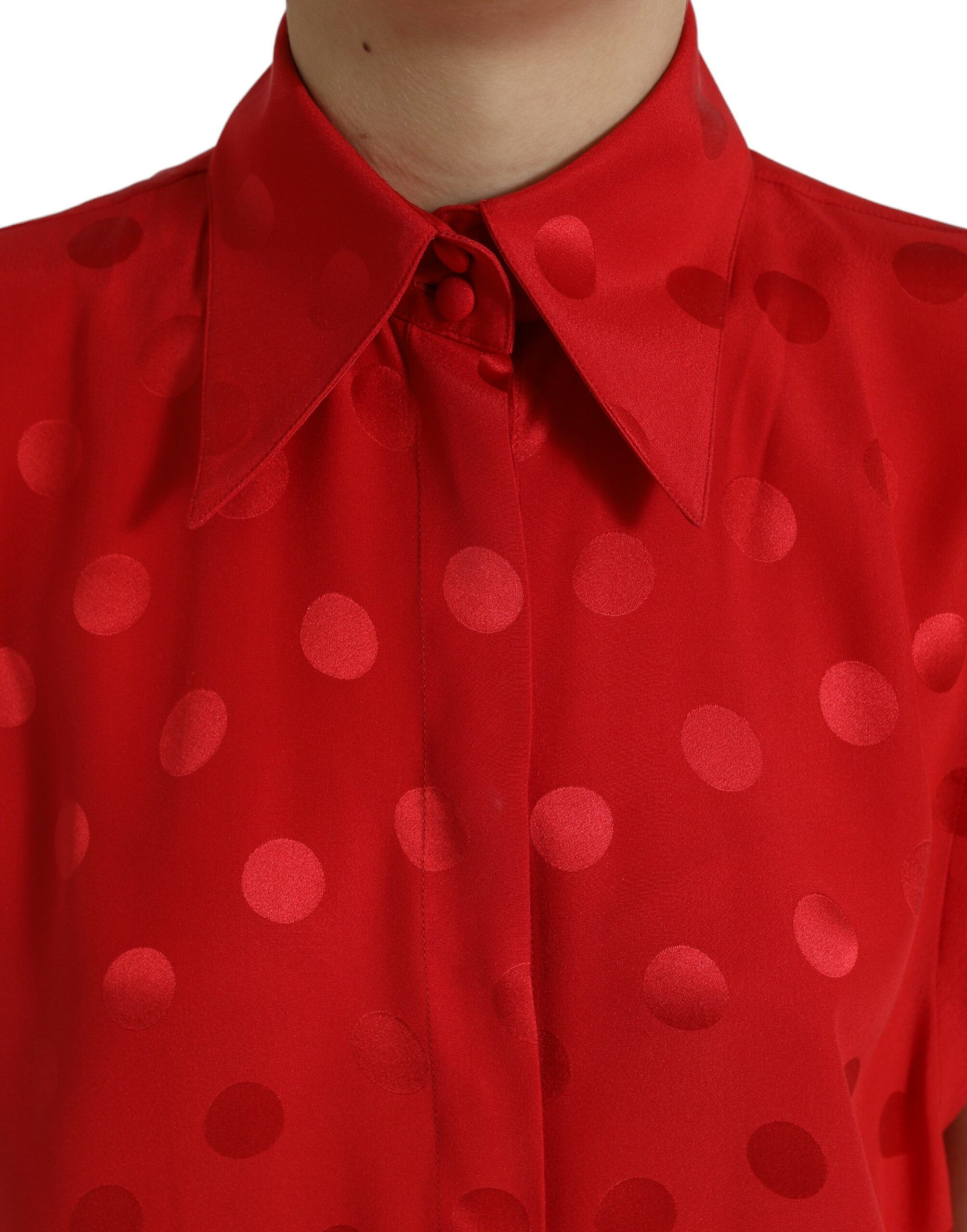 Polka Dot Sleeveless Collared Blouse Women's Top - Dolce & Gabbana - Modalova