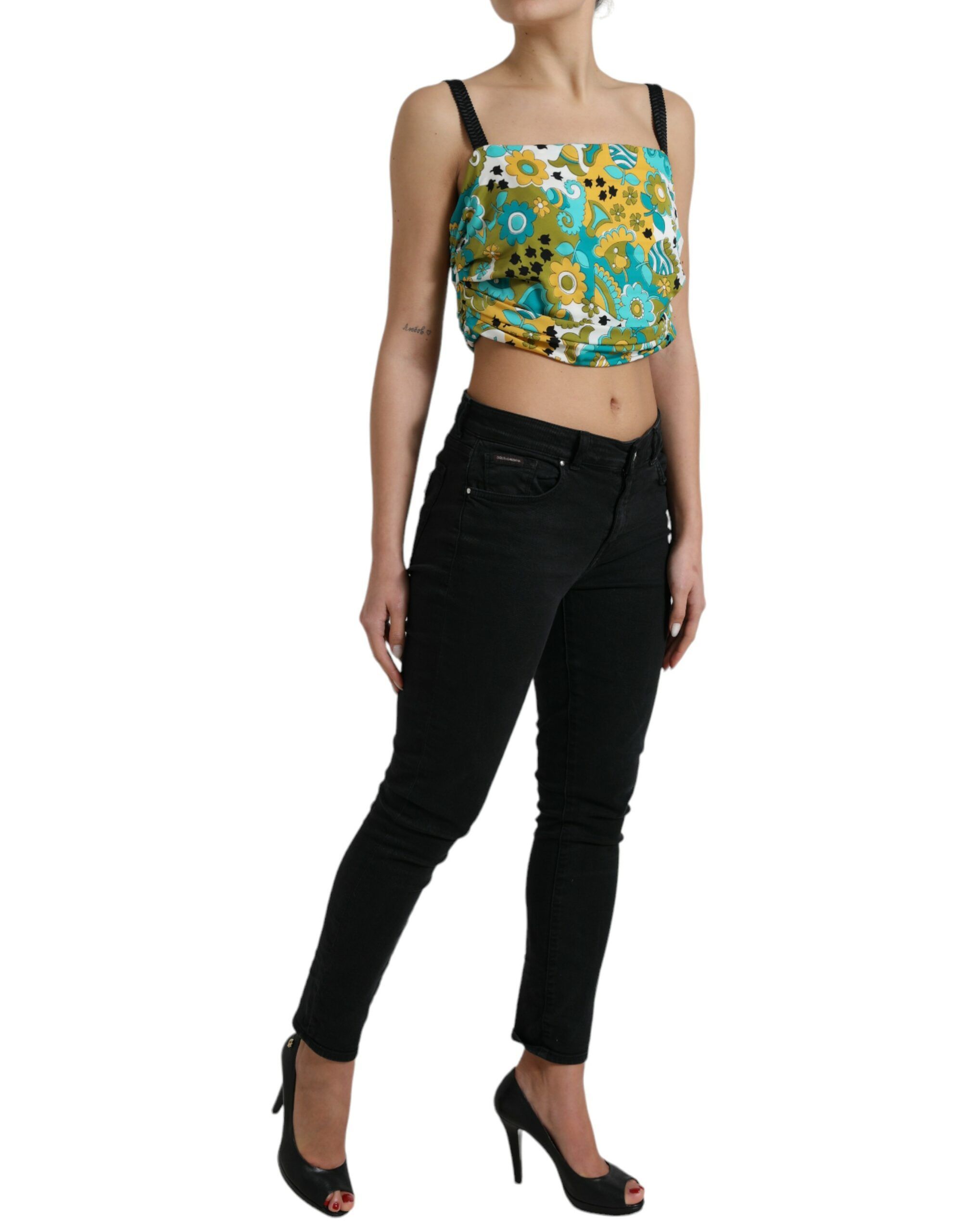 Floral Sleeveless Cropped Women's Top - Dolce & Gabbana - Modalova