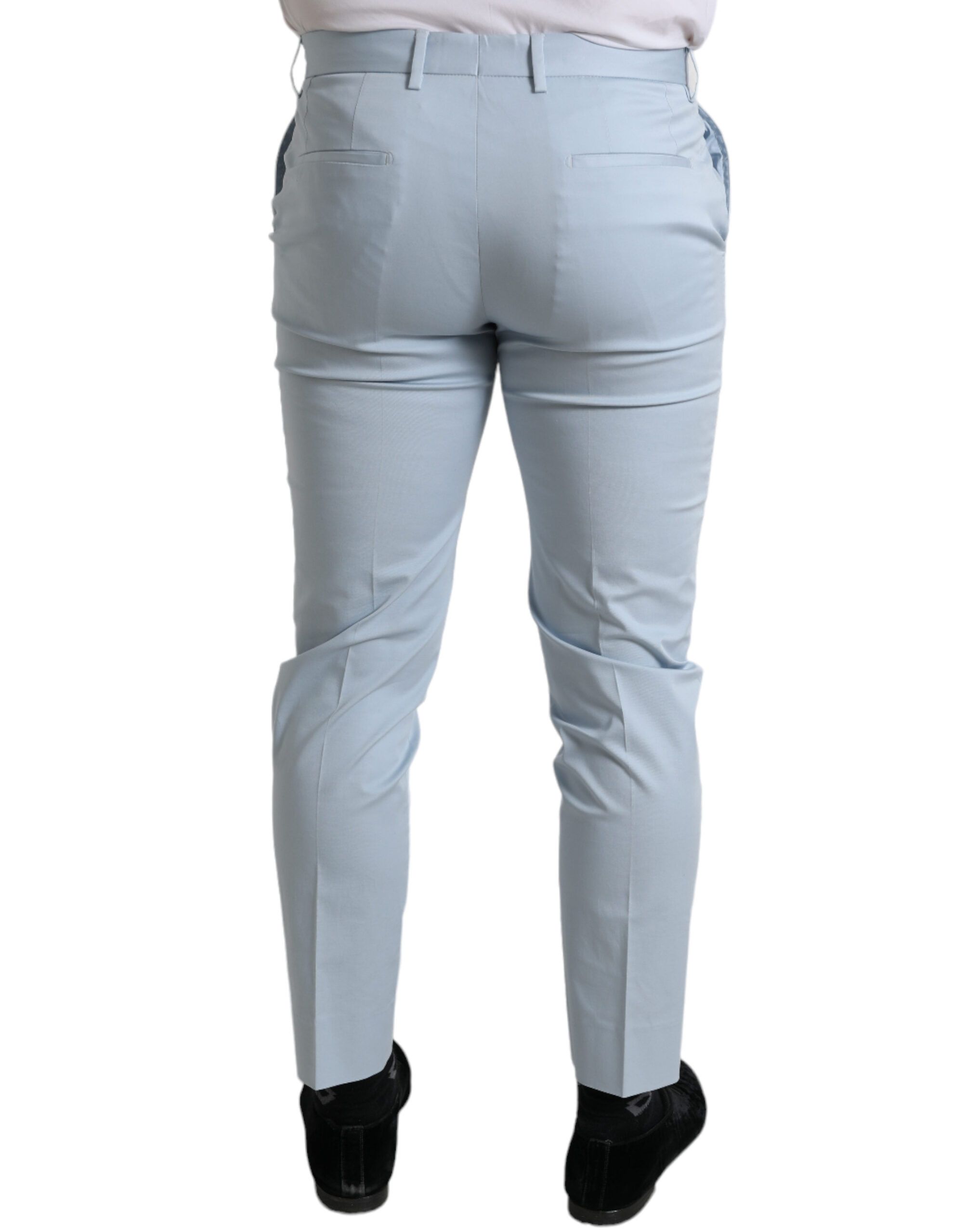 Sky Blue Cotton Stretch Skinny Men's Pants - Dolce & Gabbana - Modalova