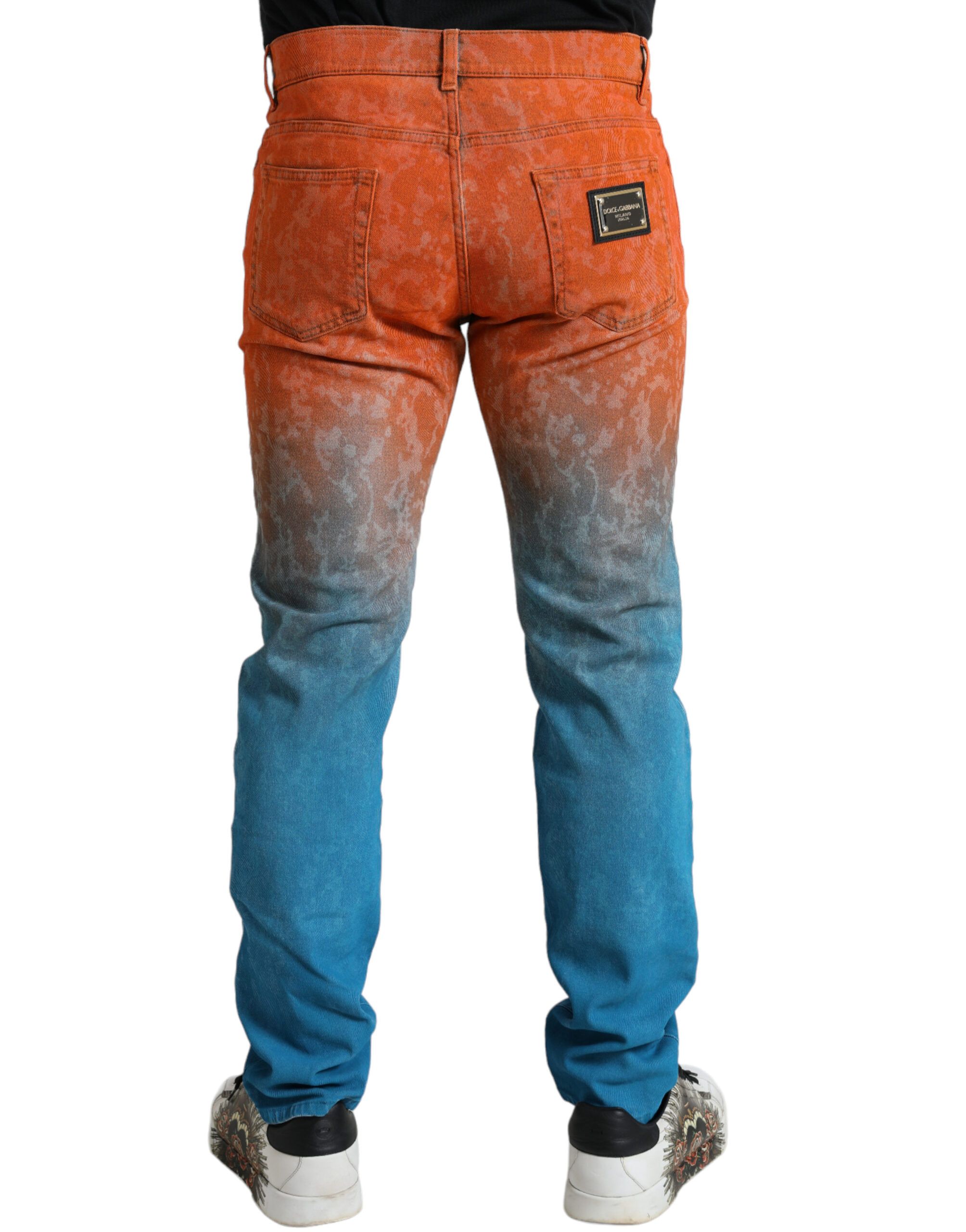 Ombre Cotton Slim Fit Denim Men's Jeans - Dolce & Gabbana - Modalova