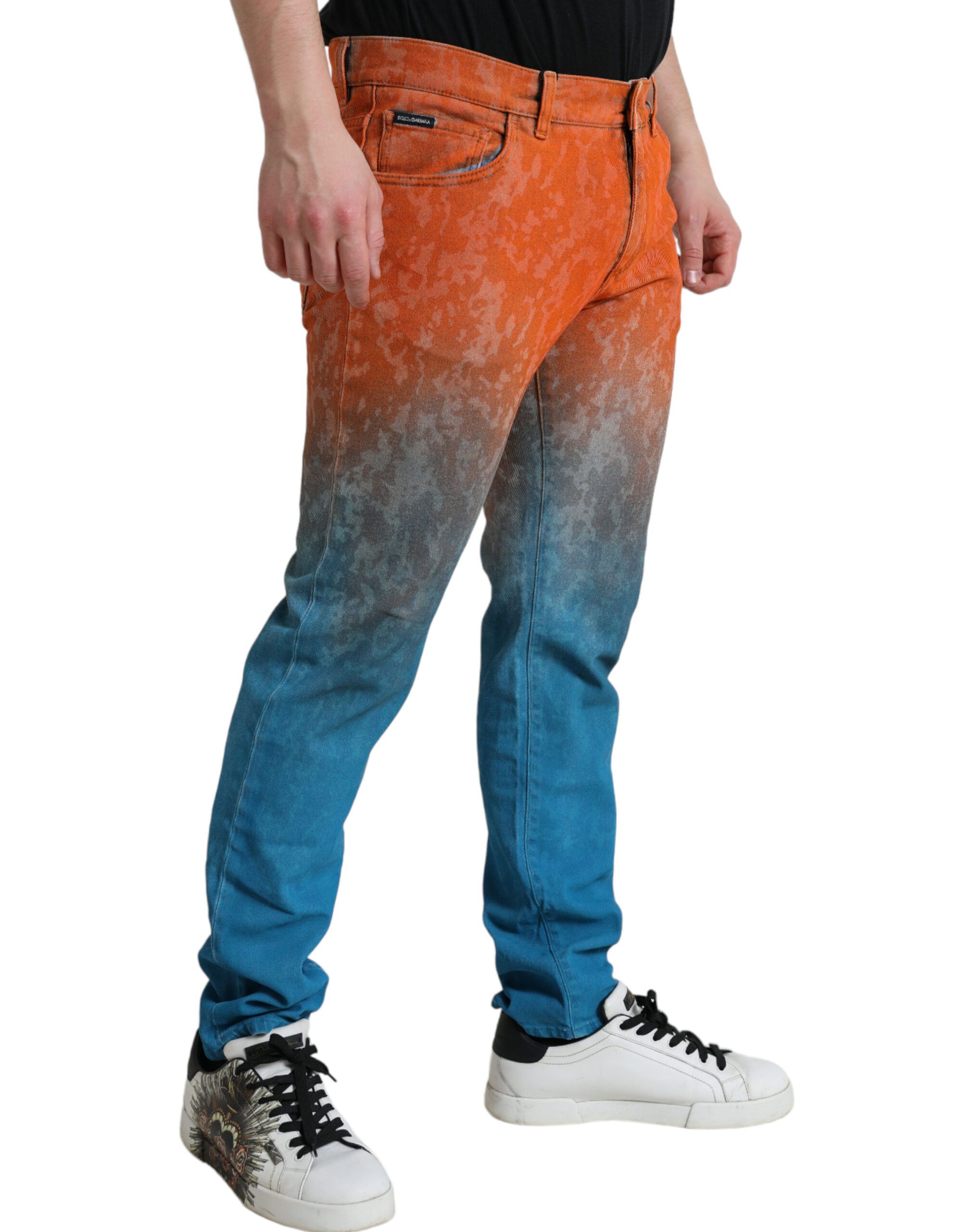 Ombre Cotton Slim Fit Denim Men's Jeans - Dolce & Gabbana - Modalova